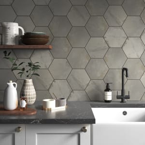 Wickes Boutique Hive Steel Matt Porcelain Wall & Floor Tile - 202 x 175mm - Pack of 37 Price Comparisons | Compare The Build