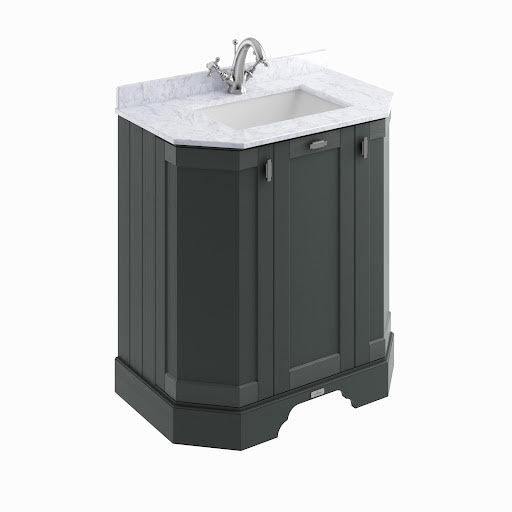 BC Designs Victrion Freestanding Traditional Angled Vanity Unit & White Basin 750mm - Dark Grey | Compare The Build