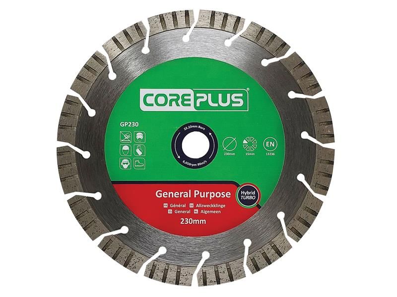 CorePlus CORDBGP230 GP230 General-Purpose Hybrid Turbo Diamond Blade 230mm | Compare The Build