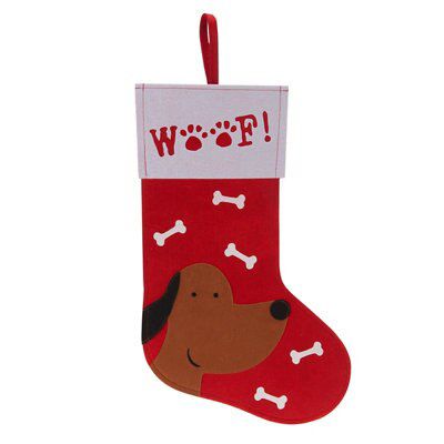 Red & White Dog 'woof' Stocking Price Comparisons | Compare The Build