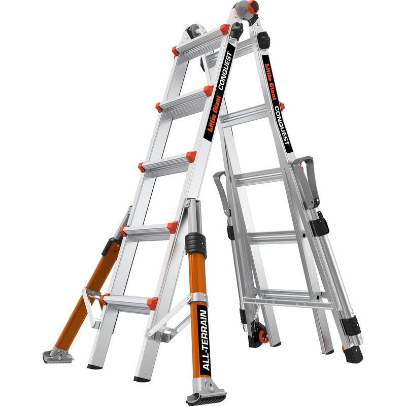 Little Giant Conquest All-Terrain PRO Multi-purpose Ladder 5 Rung Aluminium | Compare The Build