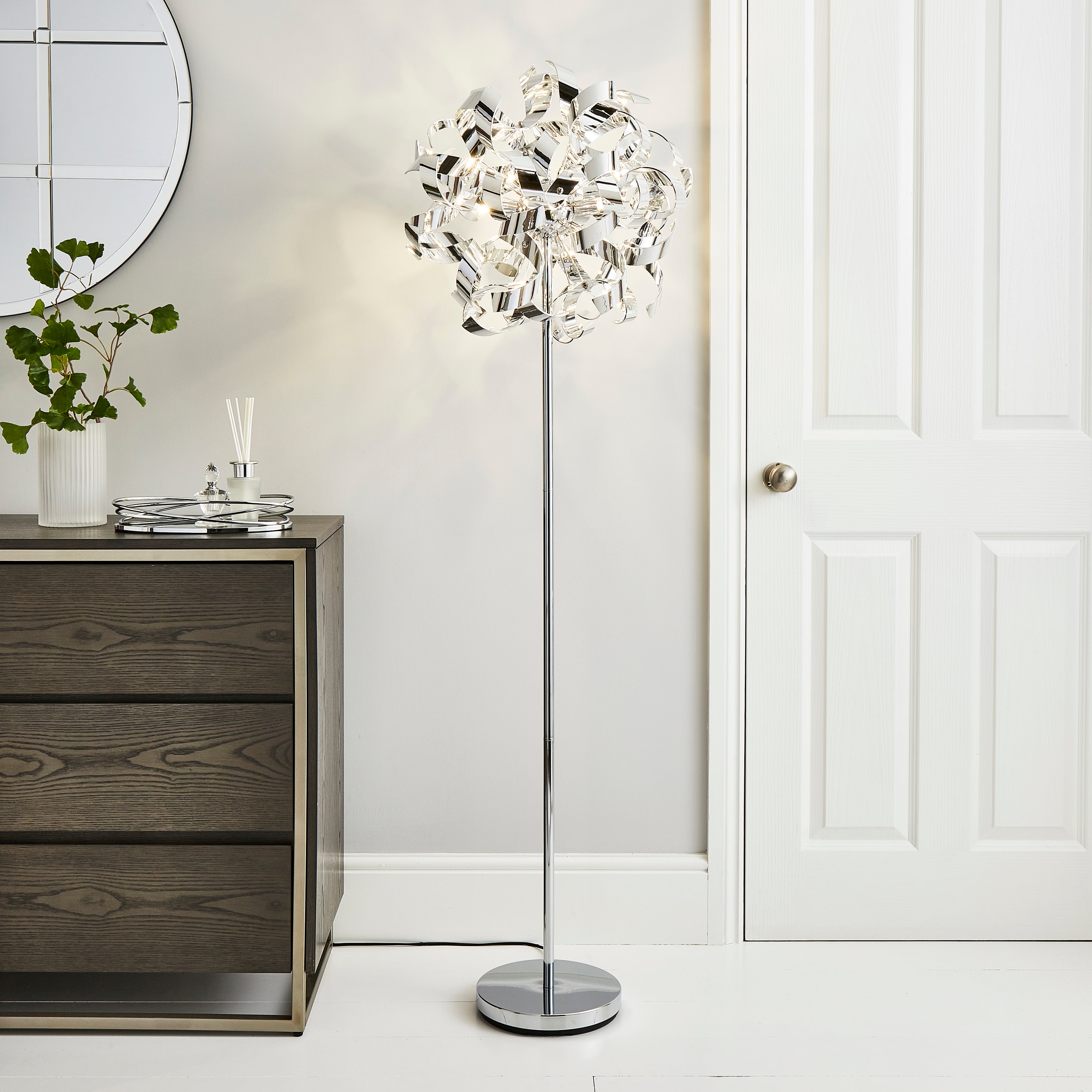 Iris 4 Light Floor Lamp Chrome Price Comparisons | Compare The Build