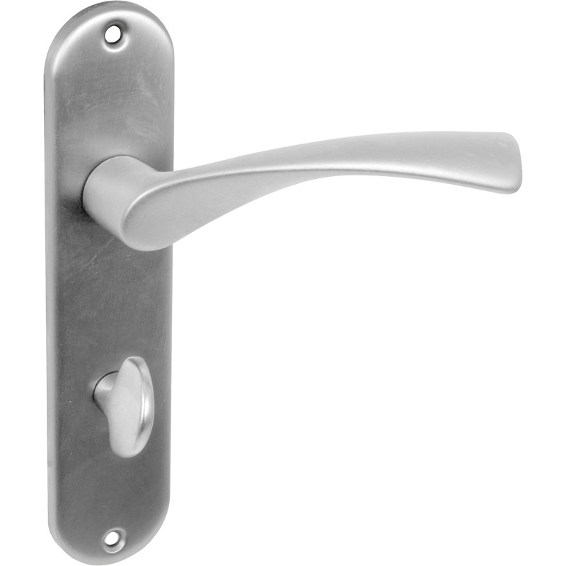 Urfic Lyon Door Handles Bathroom Satin (Pair) Nickel Price Comparisons | Compare The Build