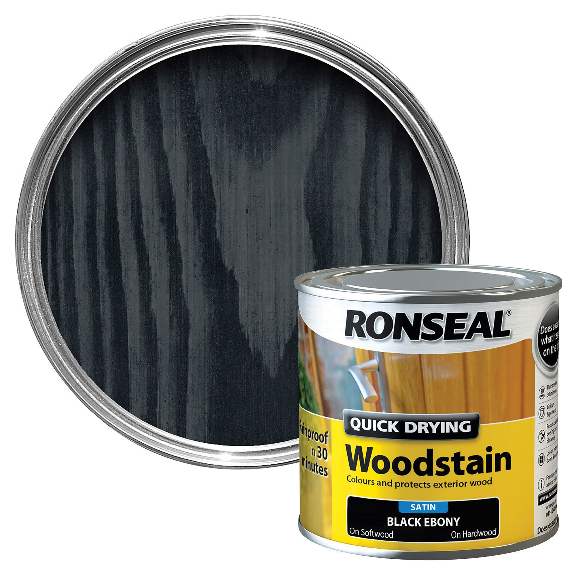 Ronseal Ebony Satin Wood Stain Price Comparisons | Compare The Build