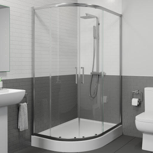 Diamond Offset Quadrant Shower Enclosure 900 x 760mm with Easy Plumb Tray (Left Entry) - 8mm Price Comparisons | Compare The Build