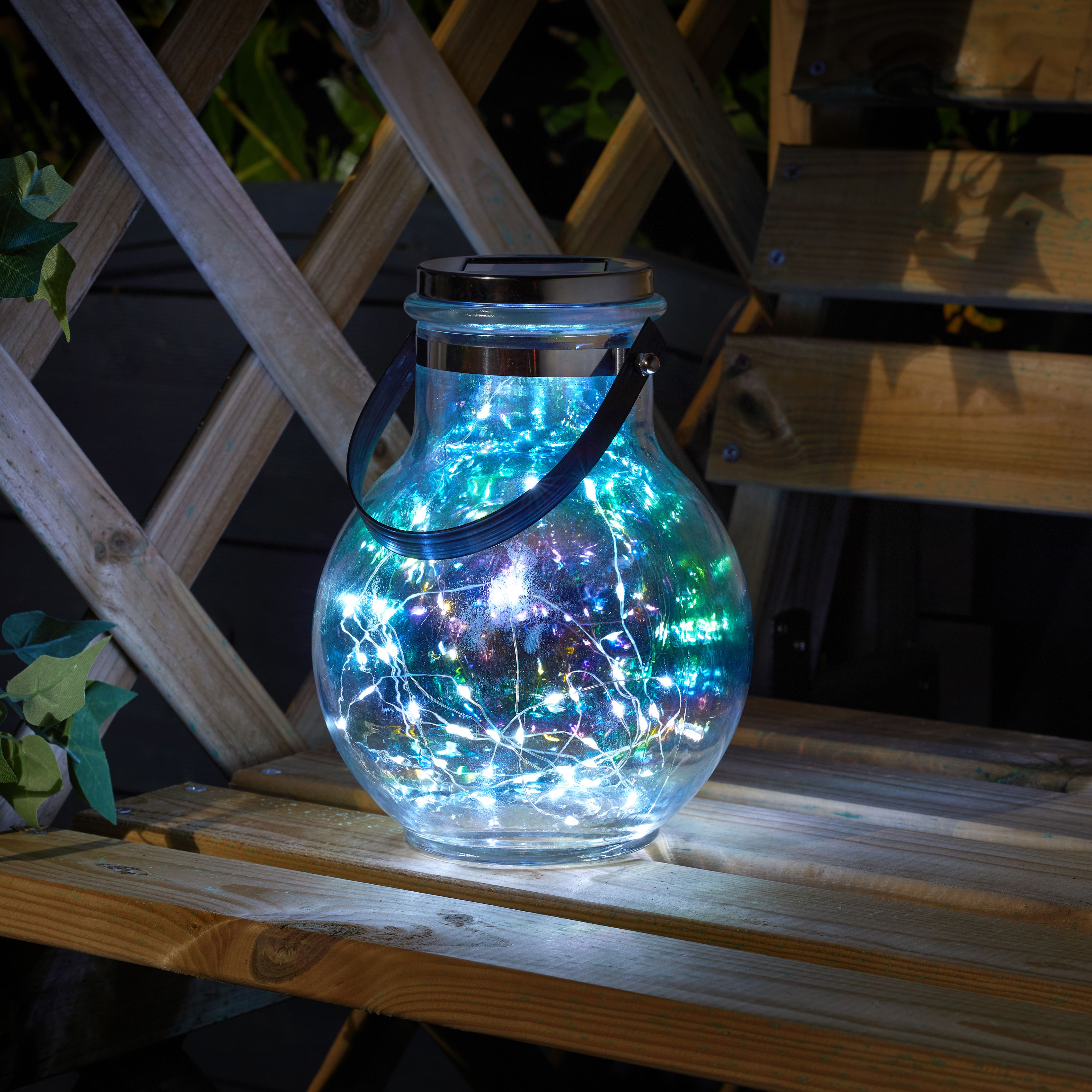 Smart Garden Glass, Plastic & Stainless Steel Iridescent Effect Solar-Powered Outdoor Led Lantern Price Comparisons | Compare The Build