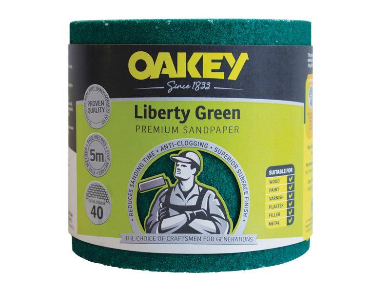 Oakey OAK30395 Liberty Green Sanding Roll 115mm x 5m Extra Coarse 40G Price Comparisons | Compare The Build