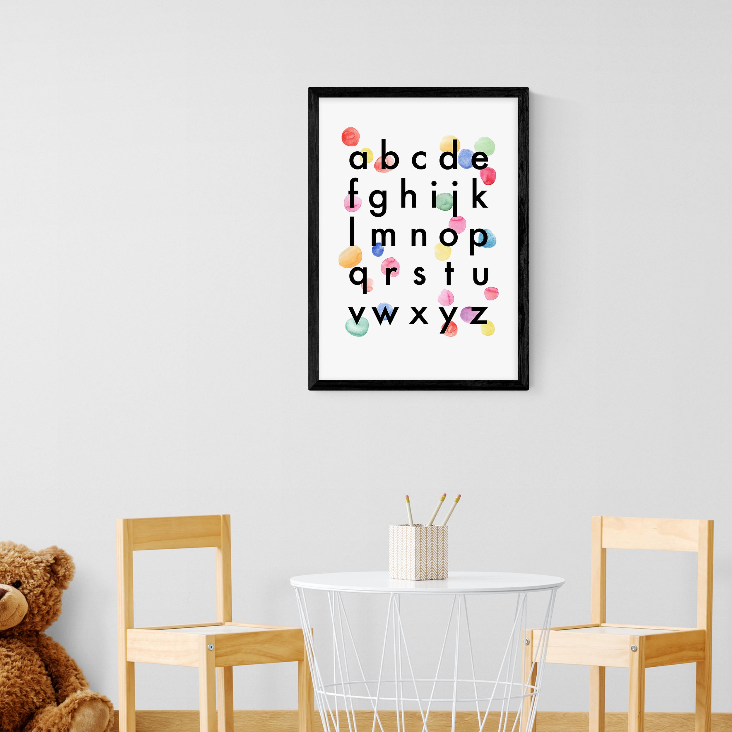 East End Prints Alphabet Confetti Print White | Compare The Build