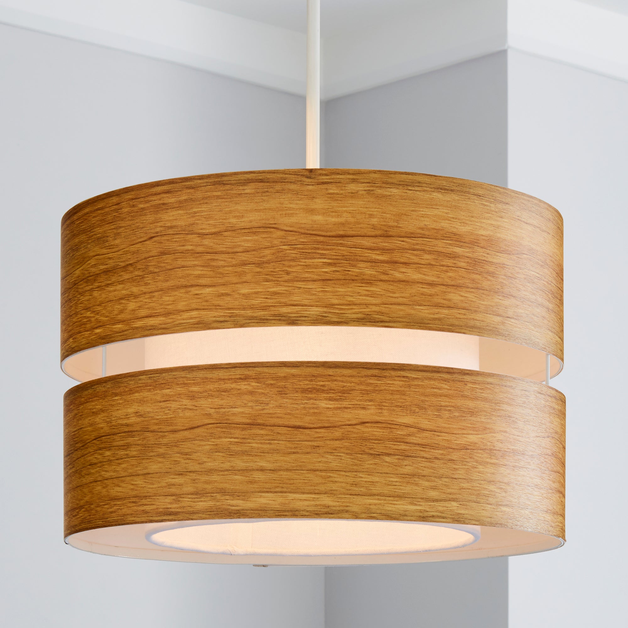 Frea 30cm Wood Easy Fit Pendant Brown Price Comparisons | Compare The Build