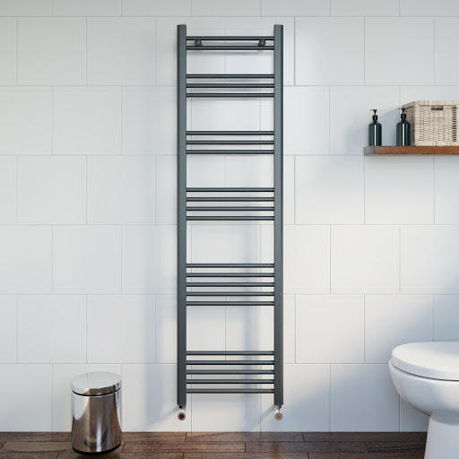 DuraTherm Heated Towel Rail Anthracite 1600 x 450mm Flat Price Comparisons | Compare The Build