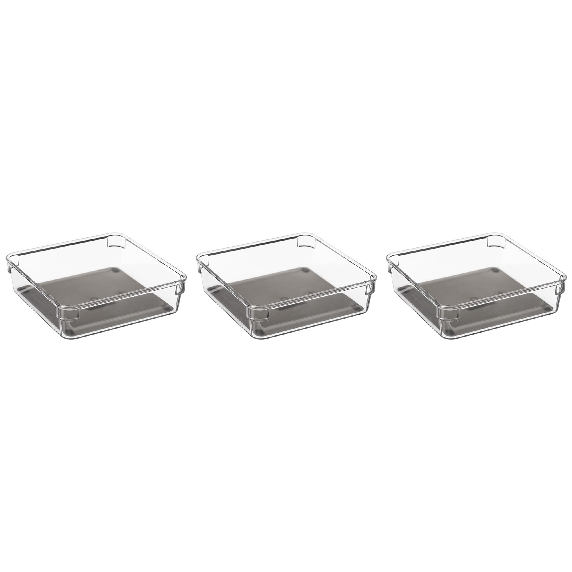 Set of 3 Large Square Drawer Organisers Clear Price Comparisons | Compare The Build