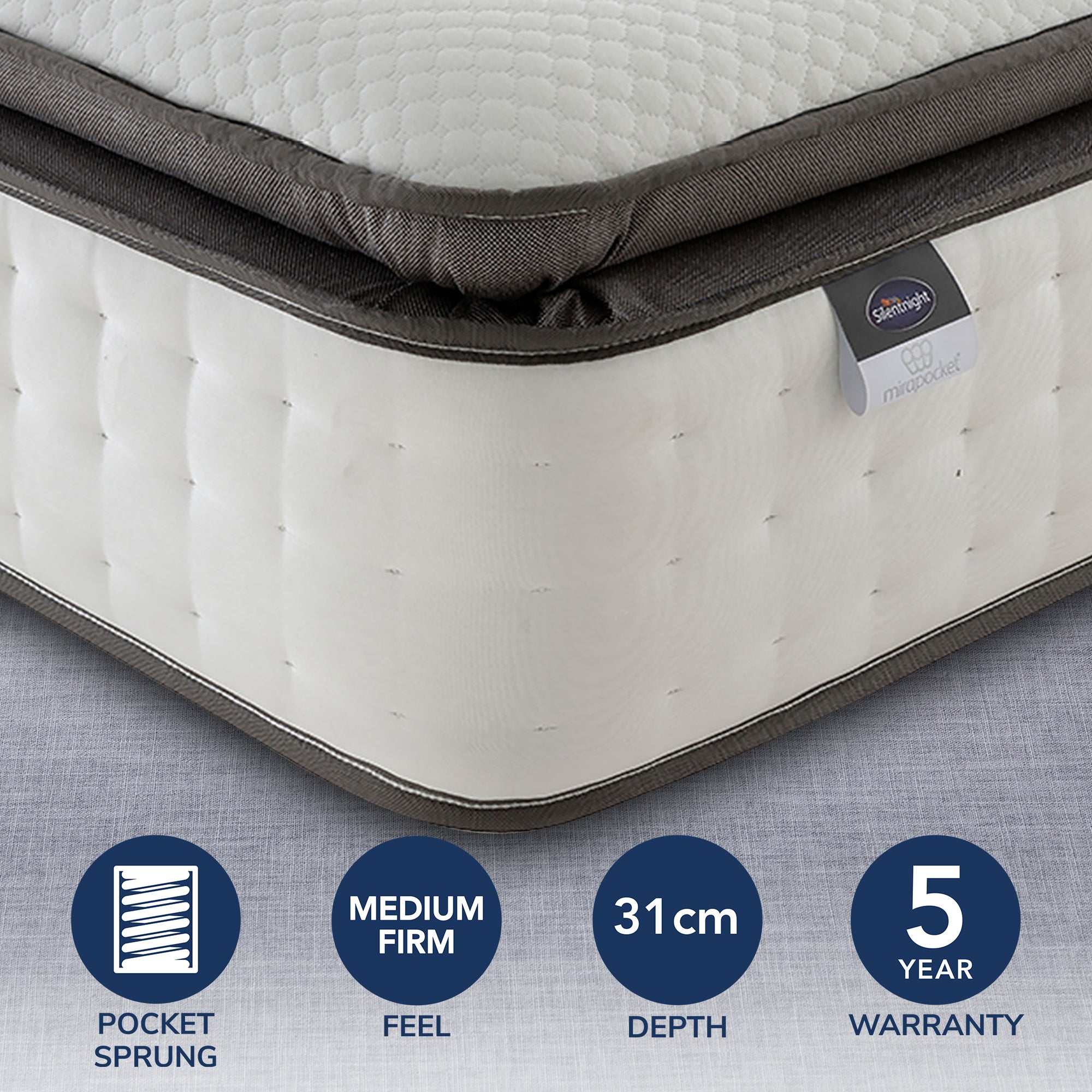 Silentnight Geltex Pocket 1000 Pillow Top Mattress White Price Comparisons | Compare The Build