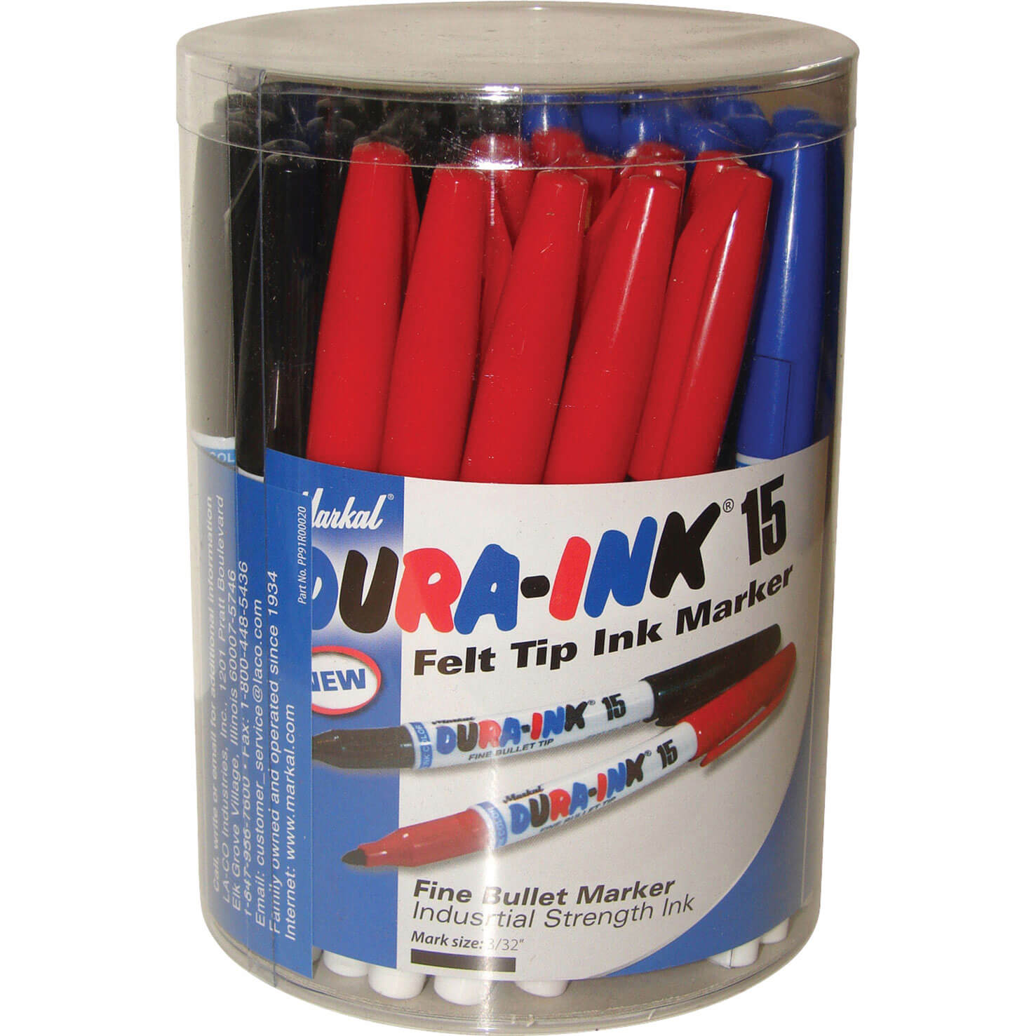 Markal Dura Ink 15 Fine Bullet Tip Permanent Marker Pen Tub Assorted Pack of 48 Price Comparisons | Compare The Build