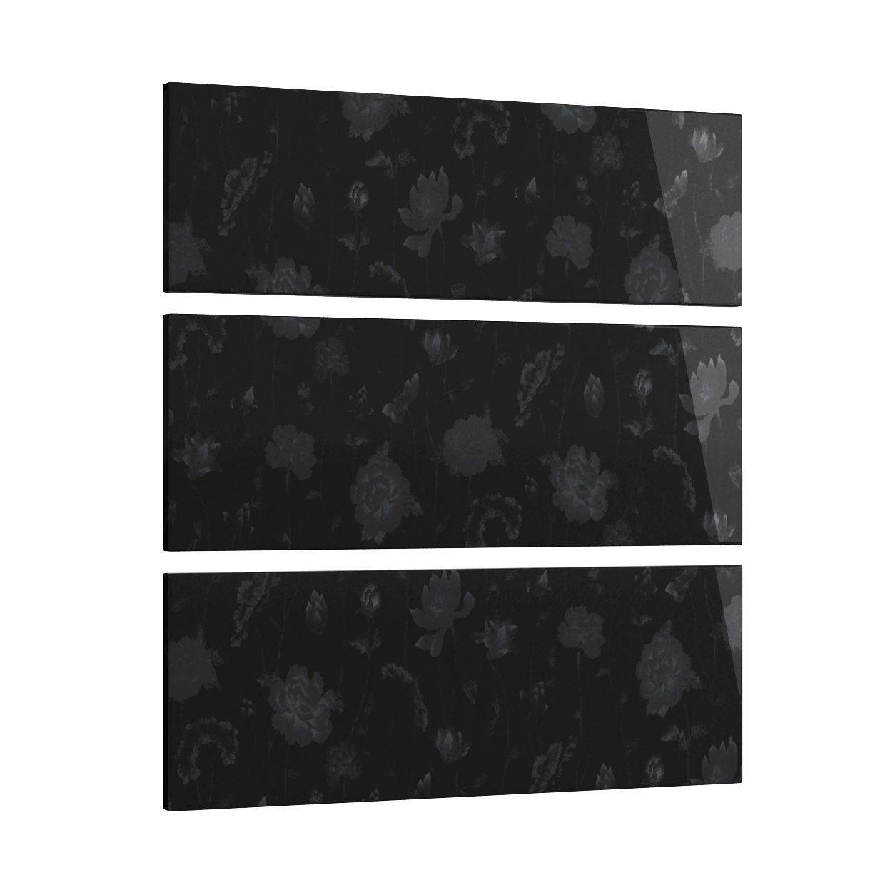Cooke & Lewis Black Floral Black Gloss 3 Drawer Wide Chest Front Pack Price Comparisons | Compare The Build