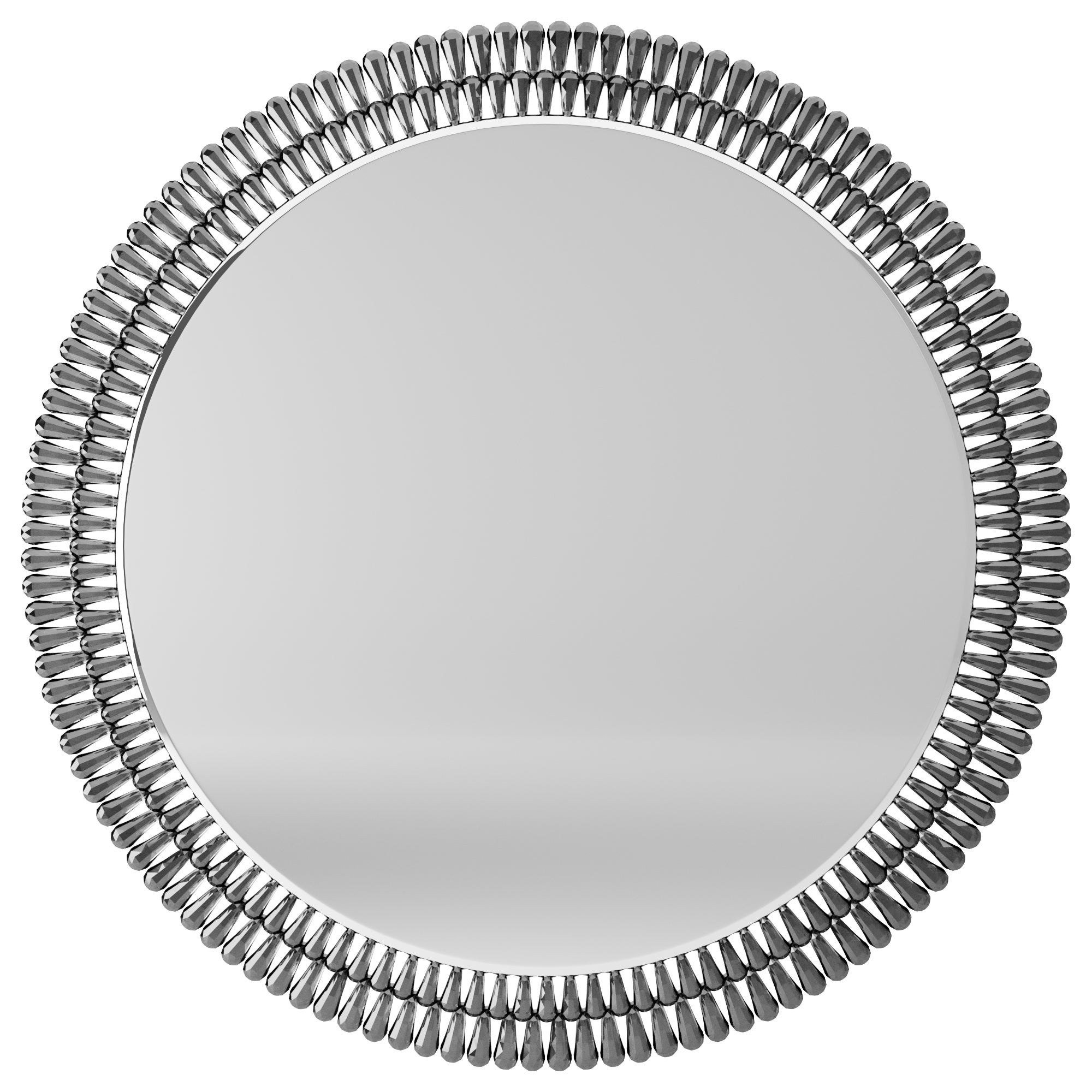 Glam Gem Edge Round Smoked Wall Mirror, 76cm Grey Price Comparisons | Compare The Build