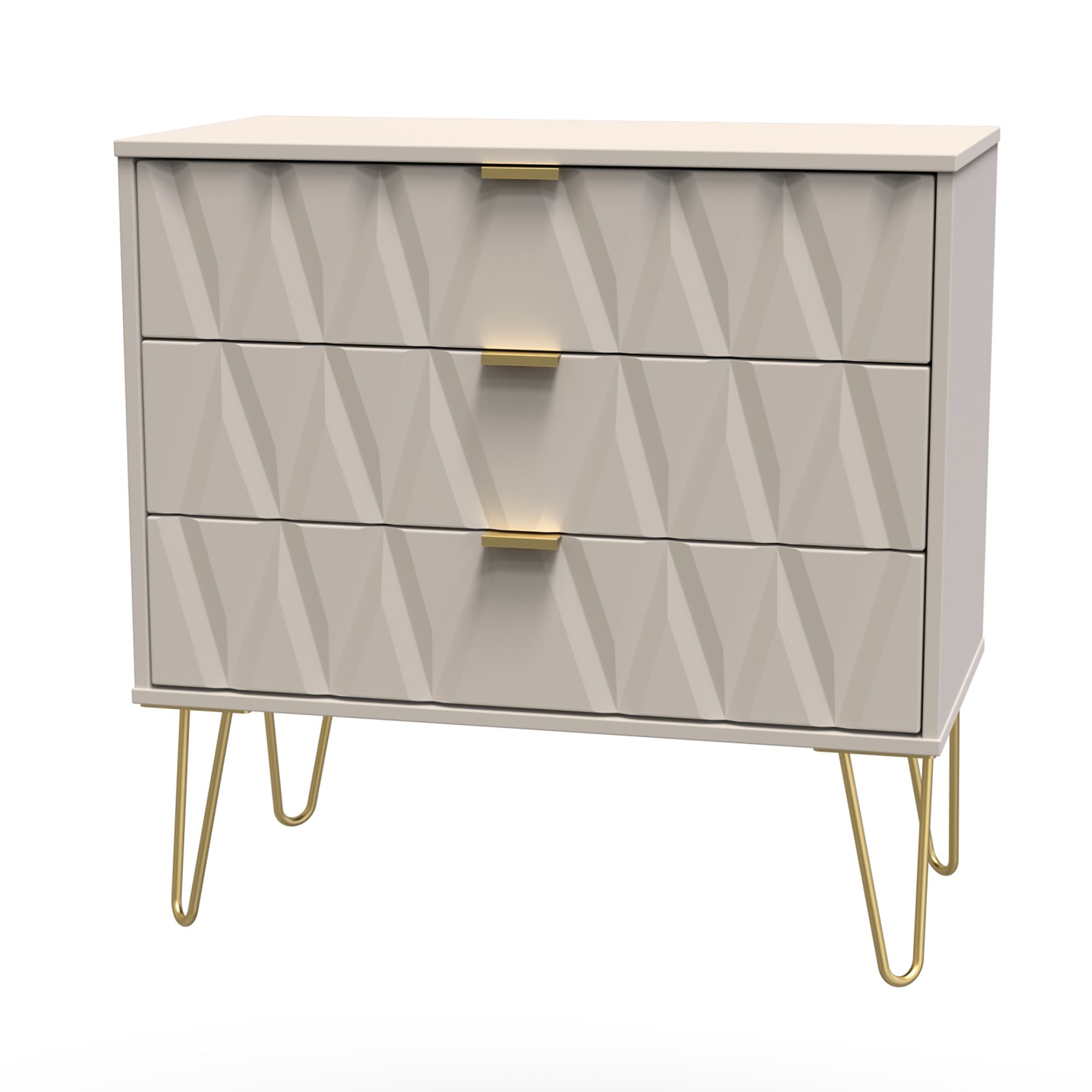 Diamond Cashmere 3 Drawer Chest Of Drawers (H)740mm (W)765mm (D)395mm Price Comparisons | Compare The Build