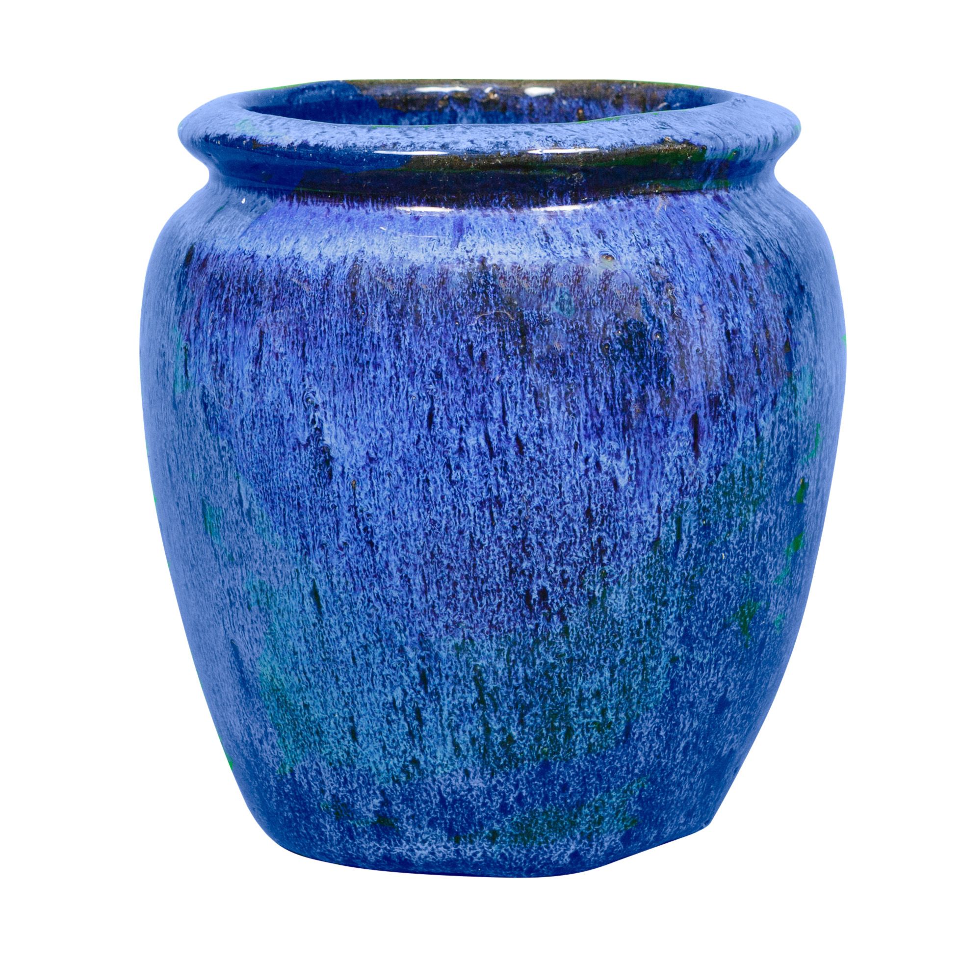 Verve Folly Round Glazed Blue Glazed Jar (H)210mm (Dia)220mm Price Comparisons | Compare The Build