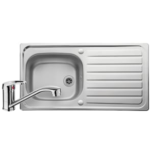 Leisure Linear 1 Bowl Reversible Kitchen Sink and Single Lever Tap Pack - Stainless Steel Price Comparisons | Compare The Build