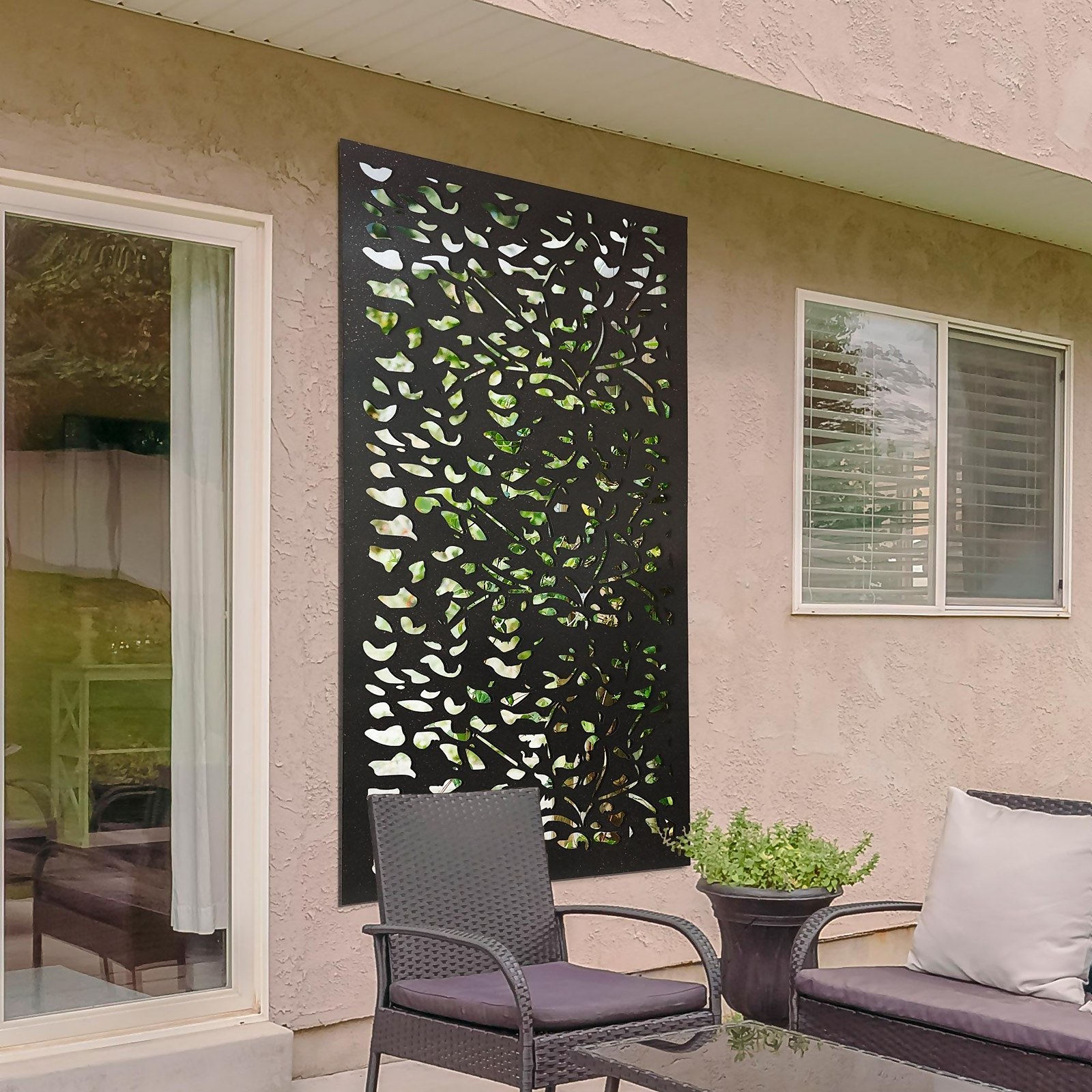 Amarelle Extra Large Metal Leaf Design Decorative Garden Screen Mirror - 180 x 90cm Price Comparisons | Compare The Build