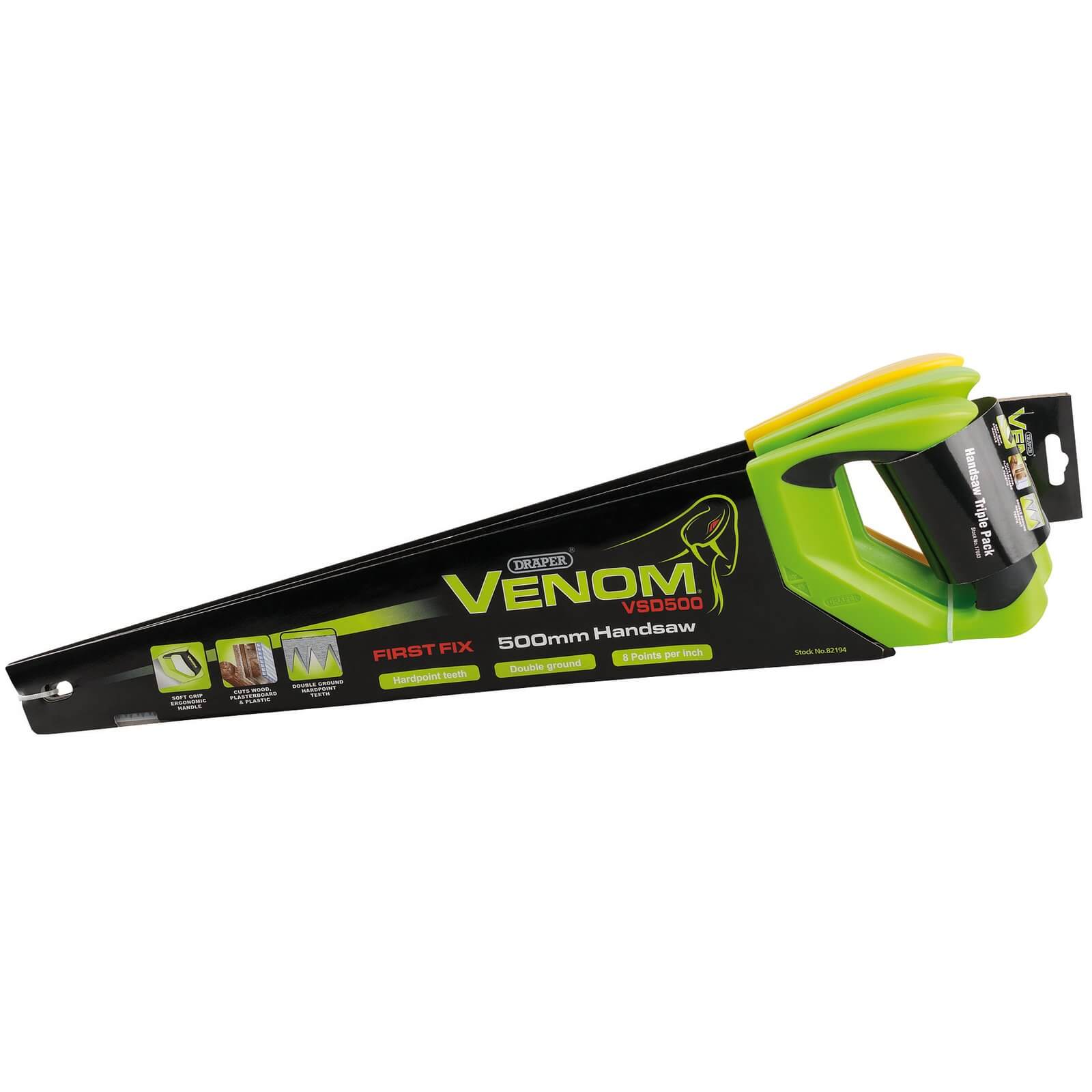 Draper Venom Double Ground Handsaws Pack of 3 Price Comparisons | Compare The Build