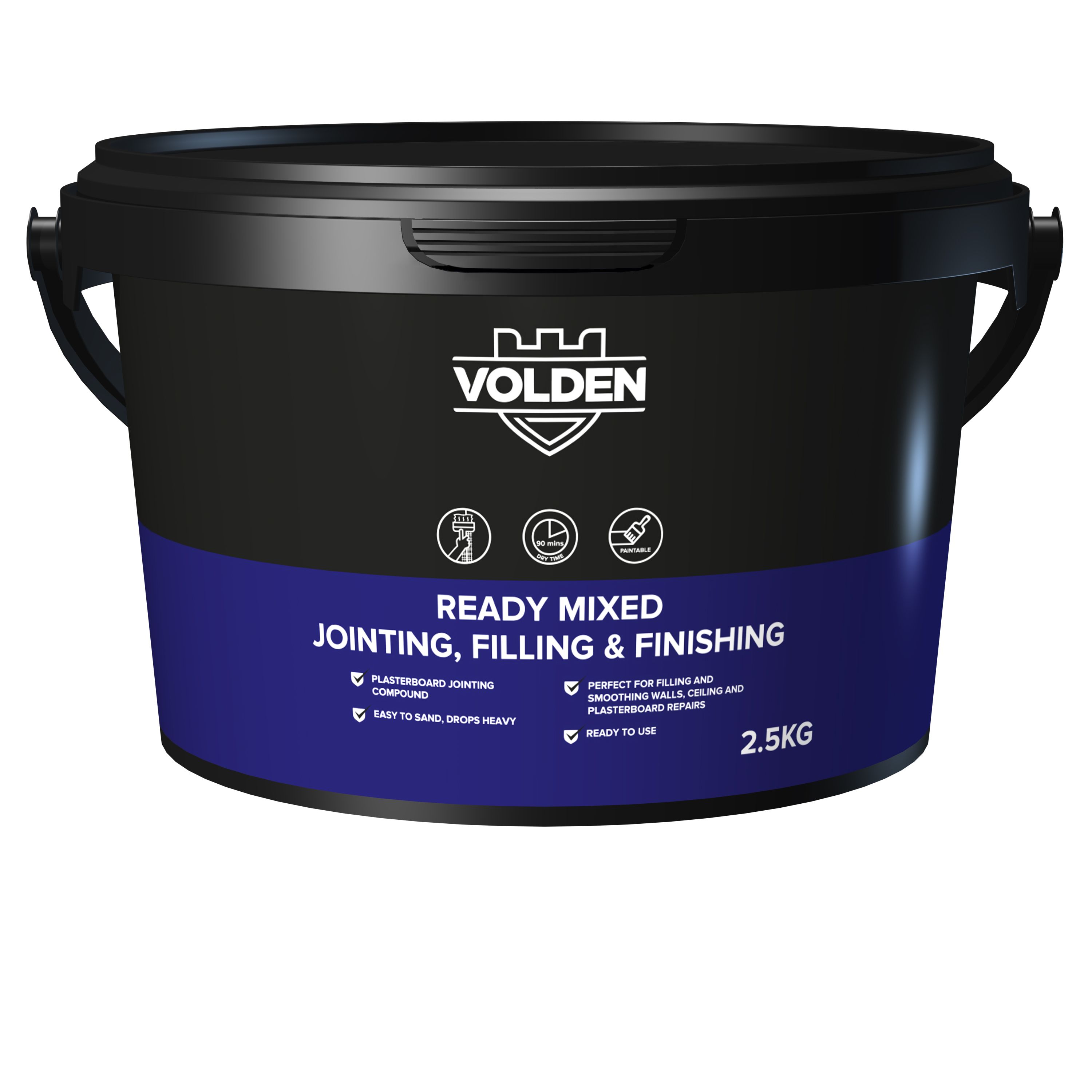 Volden Ready Mixed Plasterboard Jointing, Filling & Finishing Compound 2.5Kg 1.5L Tub | Compare The Build