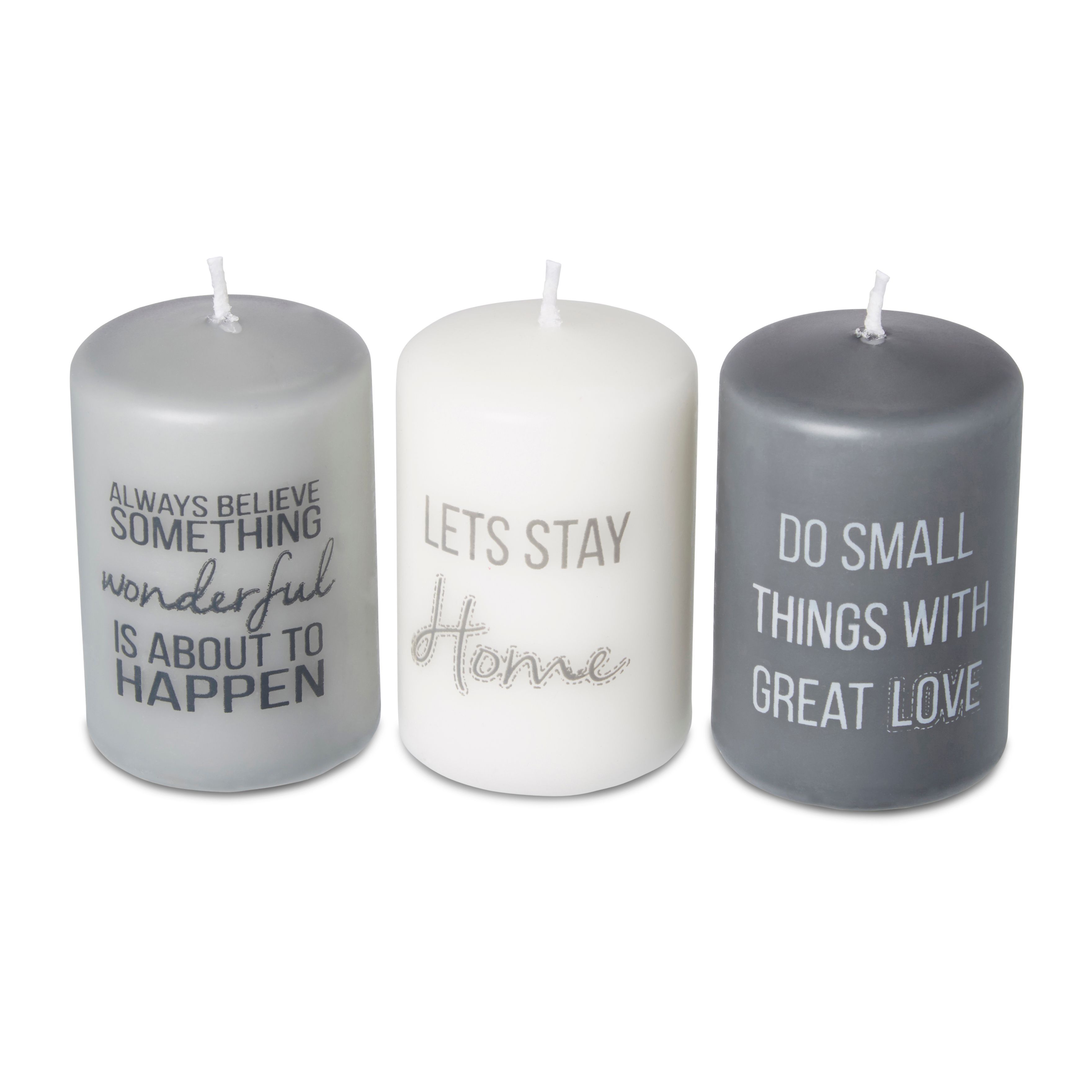 Quote Unscented Pillar Candle Small, Set Of 3 Price Comparisons | Compare The Build