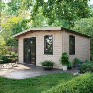 Power Sheds 14 x 14ft Left Hand Door Apex Chalet Log Cabin Price Comparisons | Compare The Build