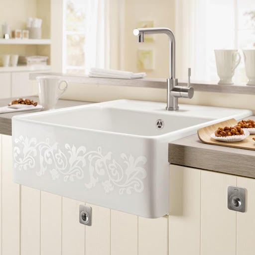 Villeroy & Boch Ceramic Single Bowl Belfast Kitchen Sink with Waste - White Pearl Price Comparisons | Compare The Build