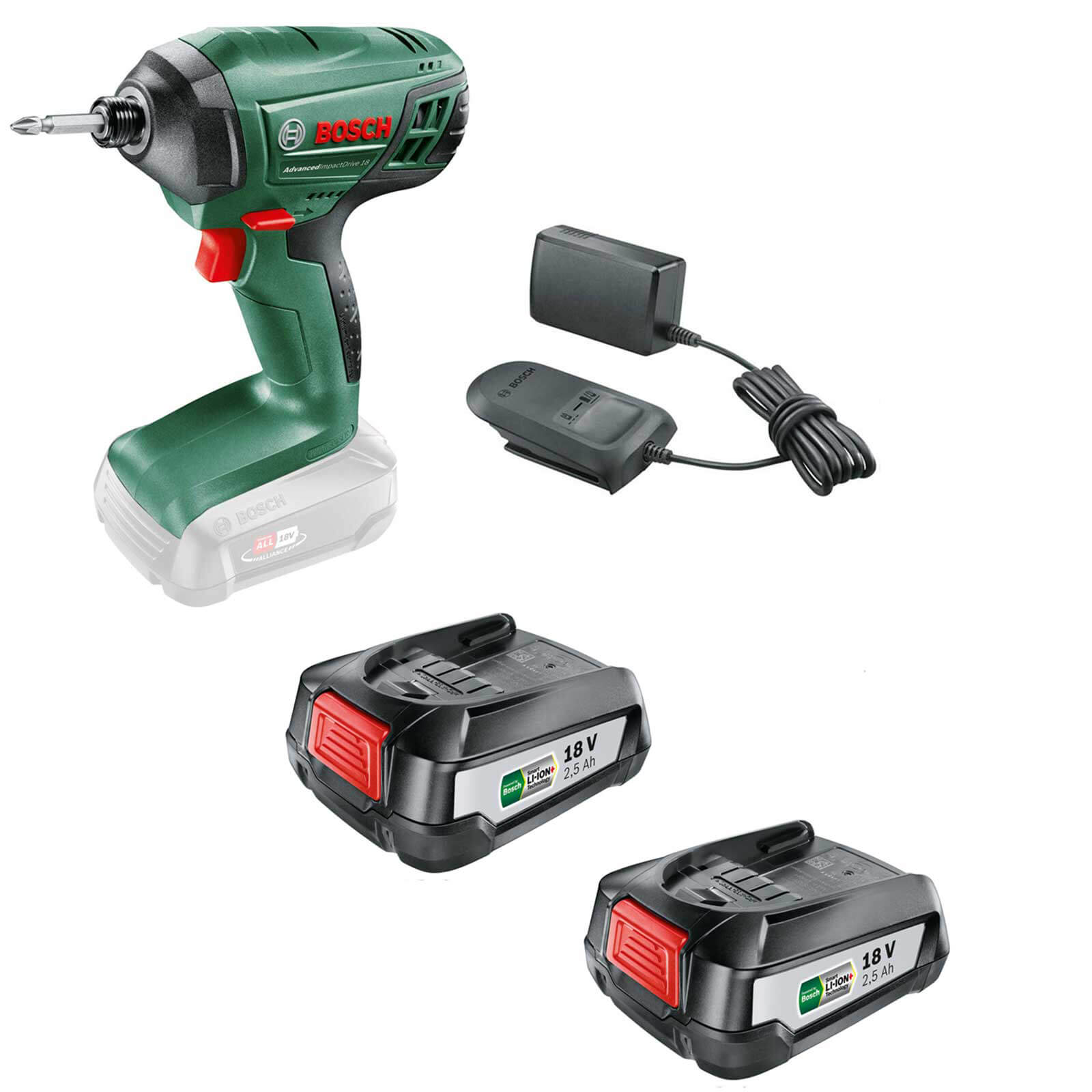 Bosch ADVANCEDIMPACTDRIVE 18v Cordless Impact Driver 2 x 2.5ah Li-ion Charger No Case | Compare The Build