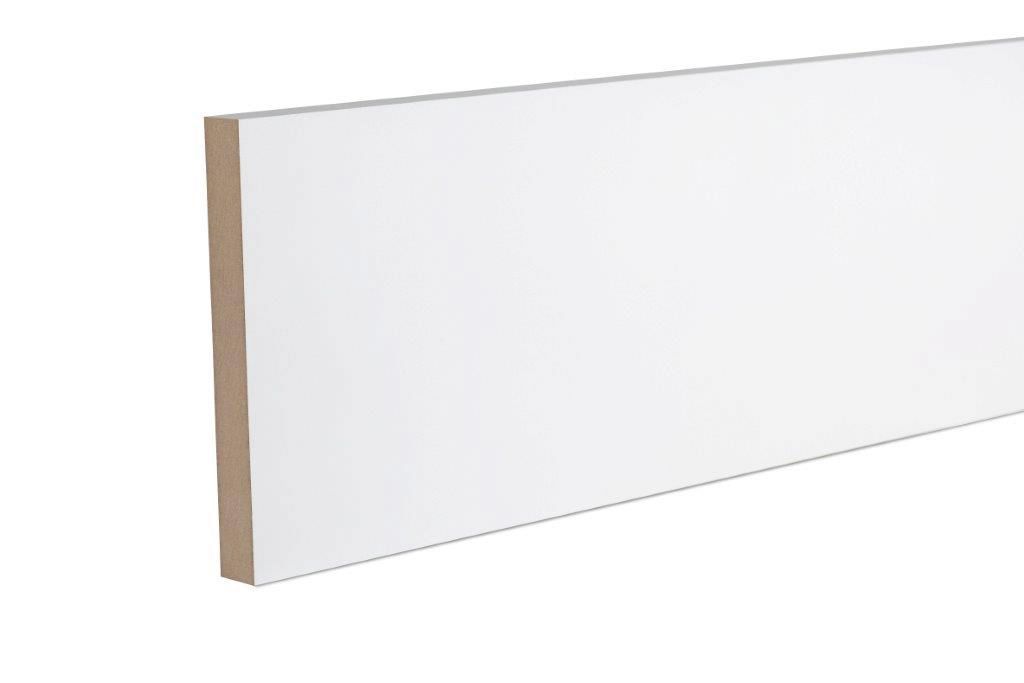 Primed White MDF Square edge Skirting board (L)2.4m (W)144mm (T)18mm Price Comparisons | Compare The Build