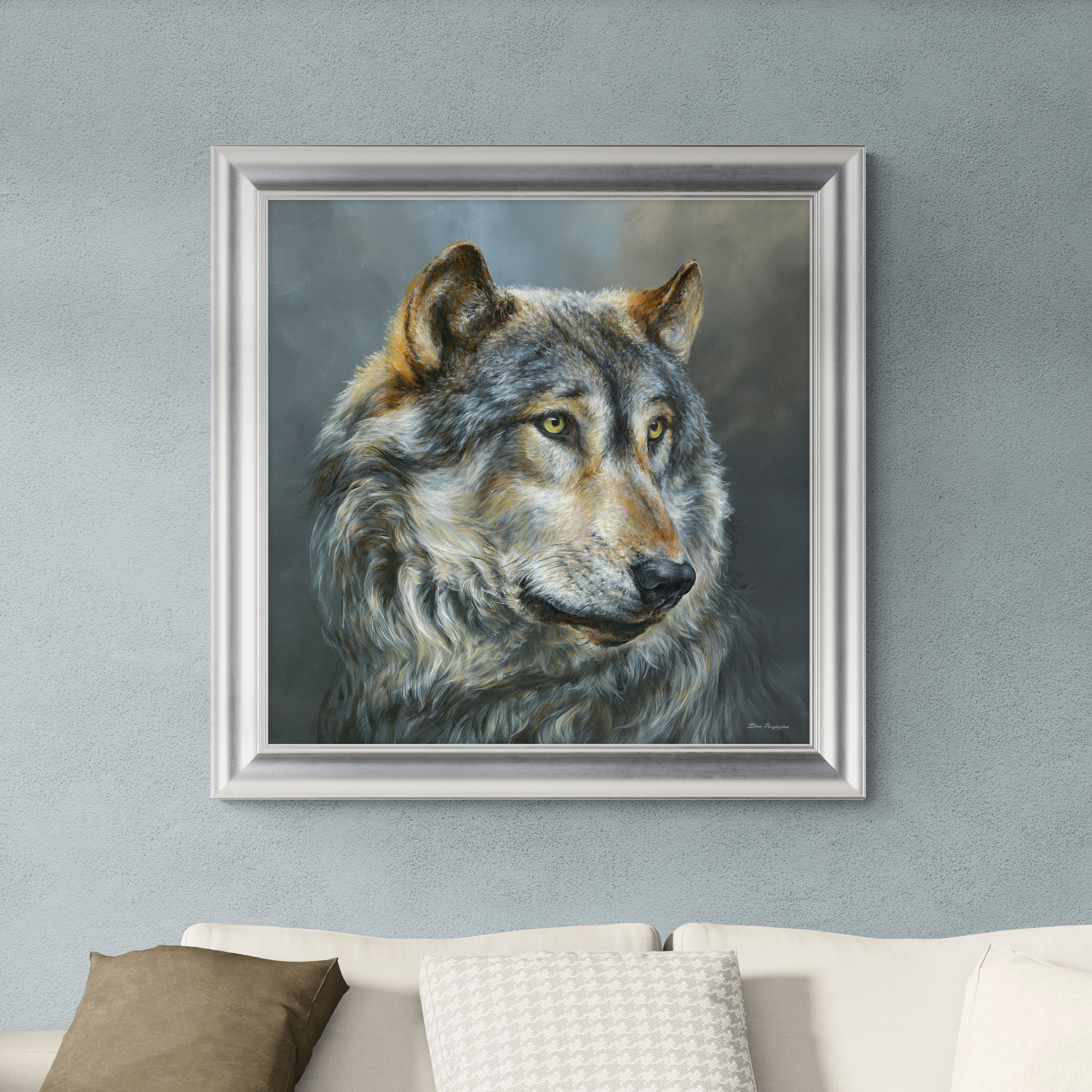 Wistful Wolf by Dina Perejogina Framed Print Natural Price Comparisons | Compare The Build