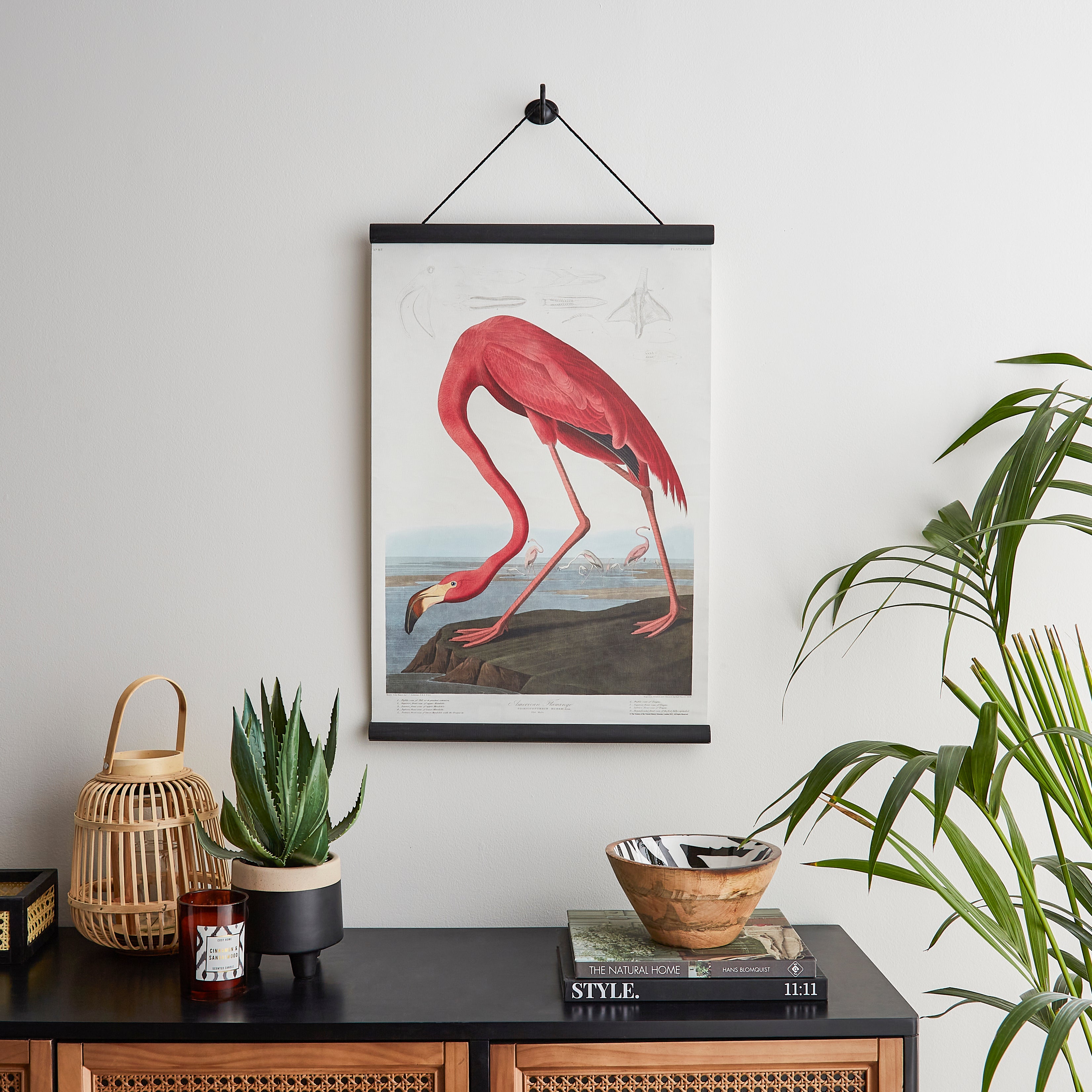 Flamingo Hanging Canvas 63cm x 43cm Pink Price Comparisons | Compare The Build