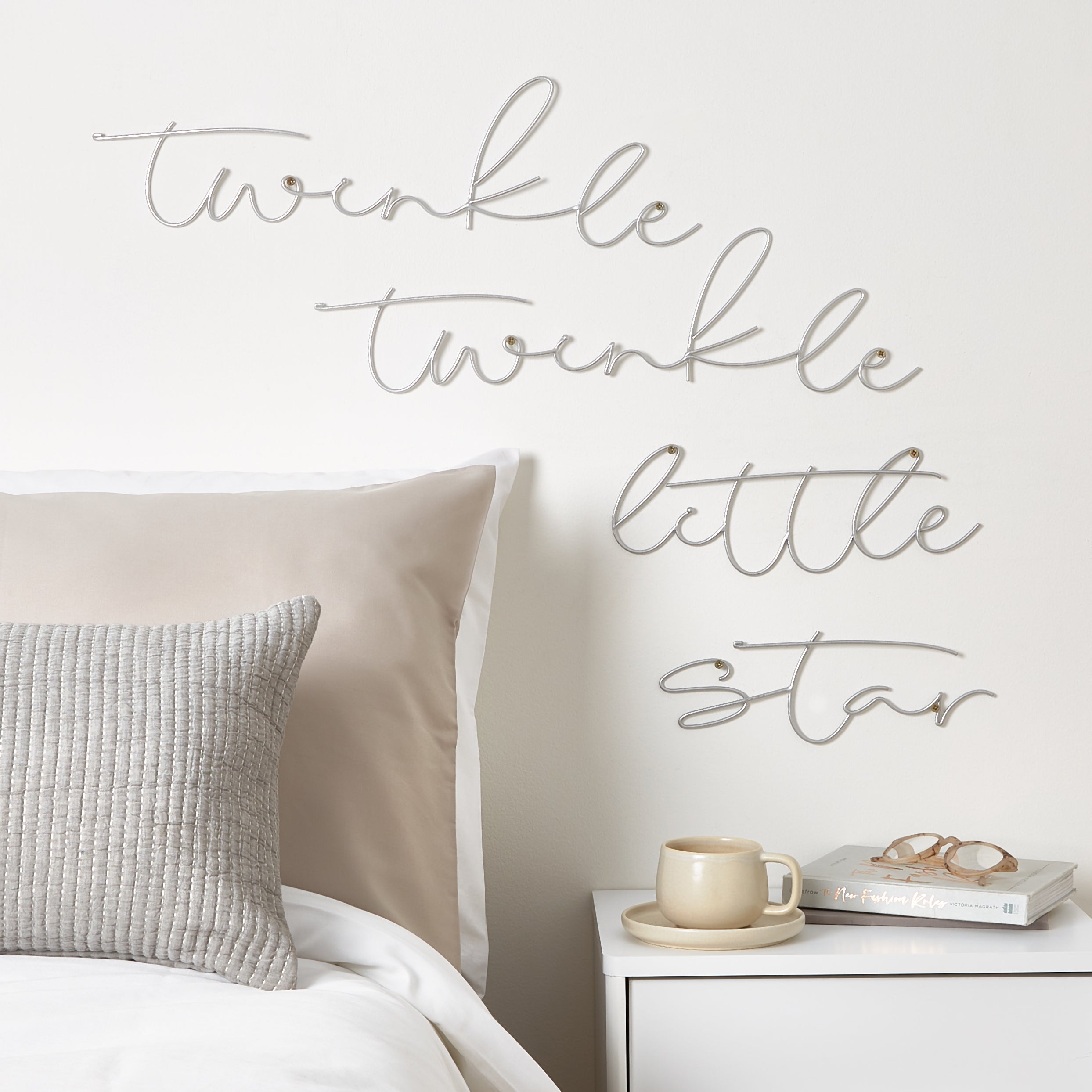 Twinkle Twinkle Metal Wire Words 110cm Silver Price Comparisons | Compare The Build