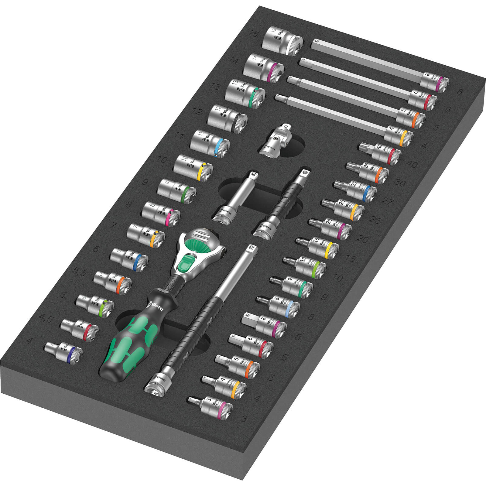 Wera Zyklop 9720 37 Piece 1/4" Drive Socket Set in Foam Insert Tray 1/4" Price Comparisons | Compare The Build