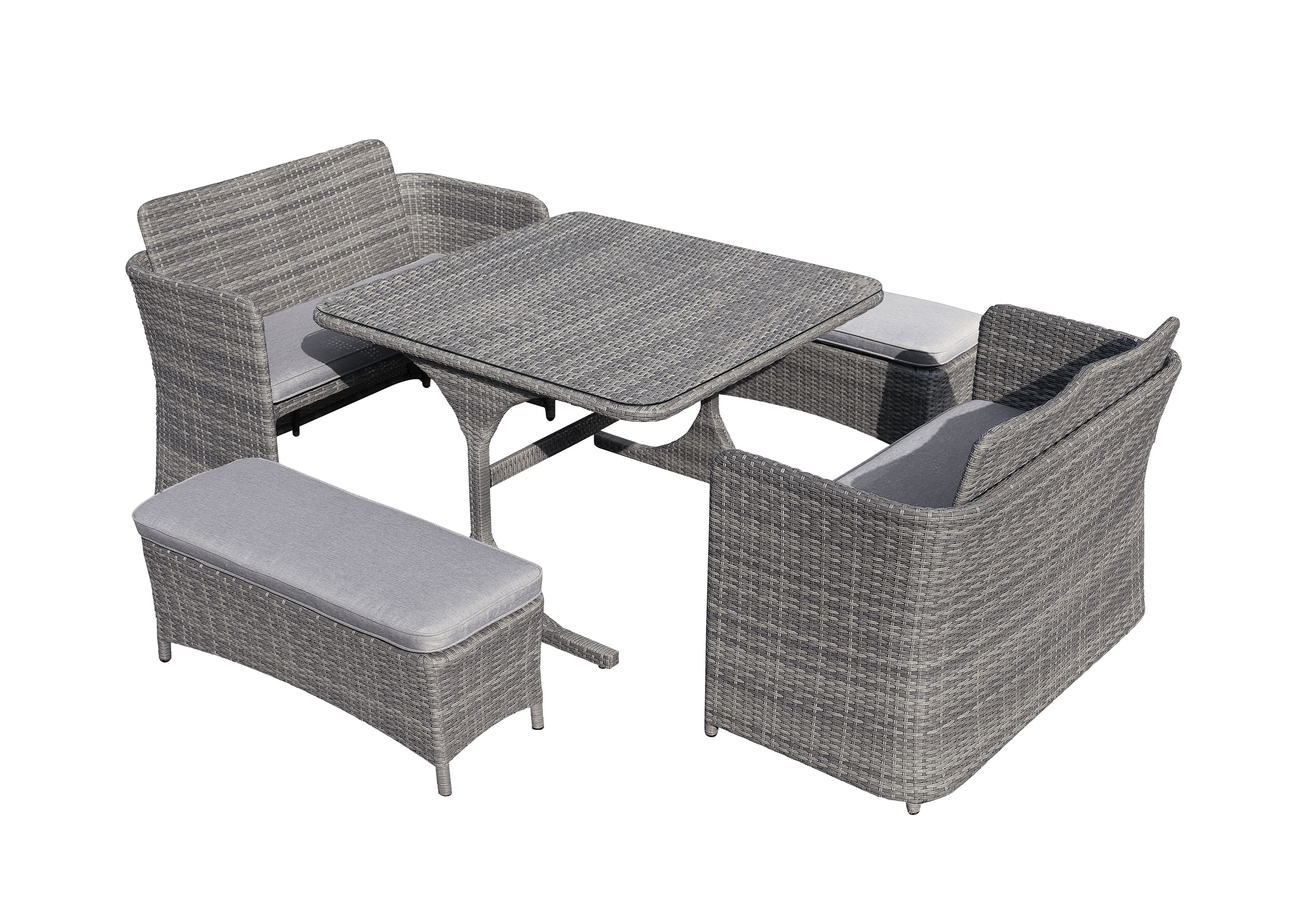 GoodHome Hamilton Steeple grey Rattan effect 8 Seater Dining set Price Comparisons | Compare The Build