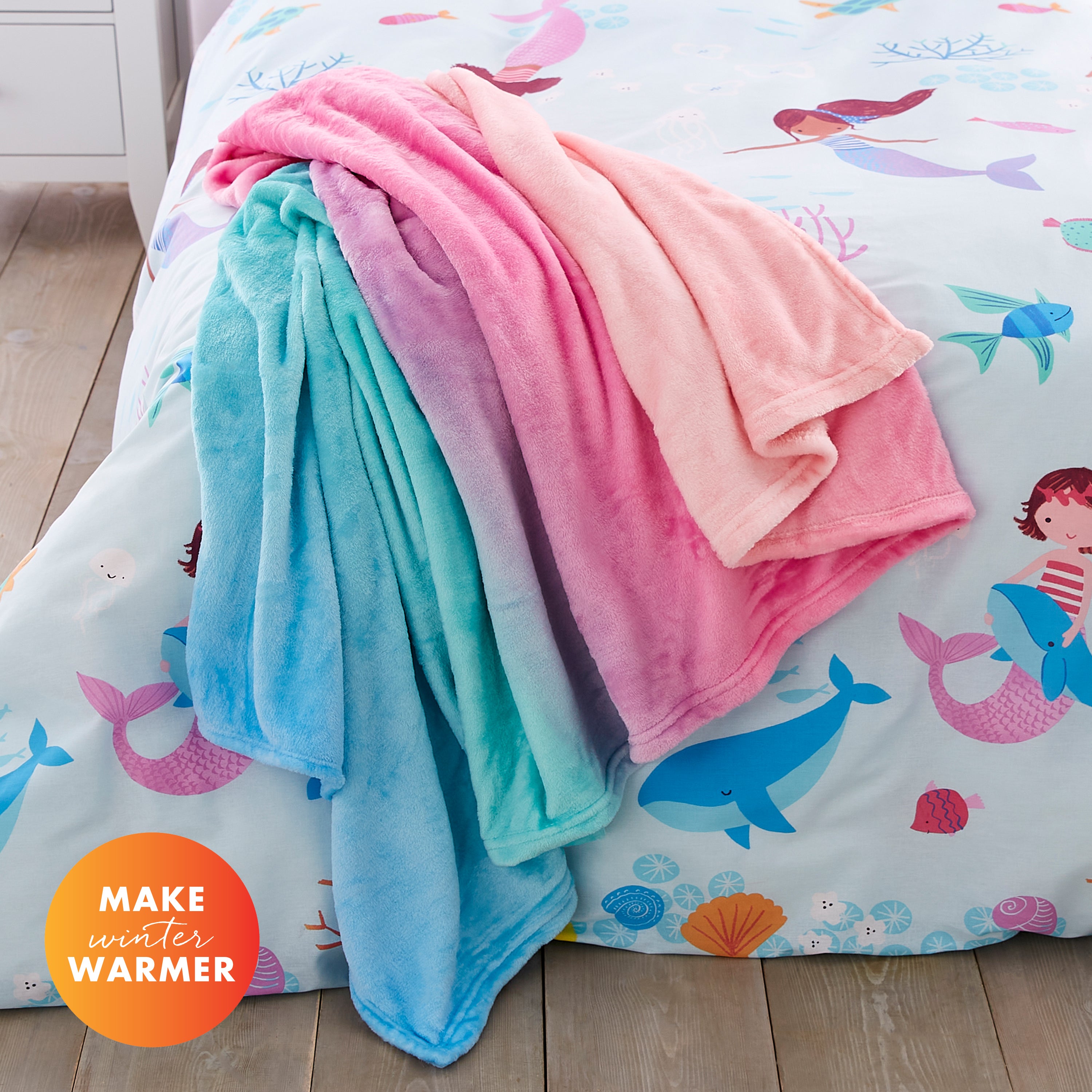 Catherine Lansfield Mermaid Cosy Fleece Blanket Pink Price Comparisons | Compare The Build