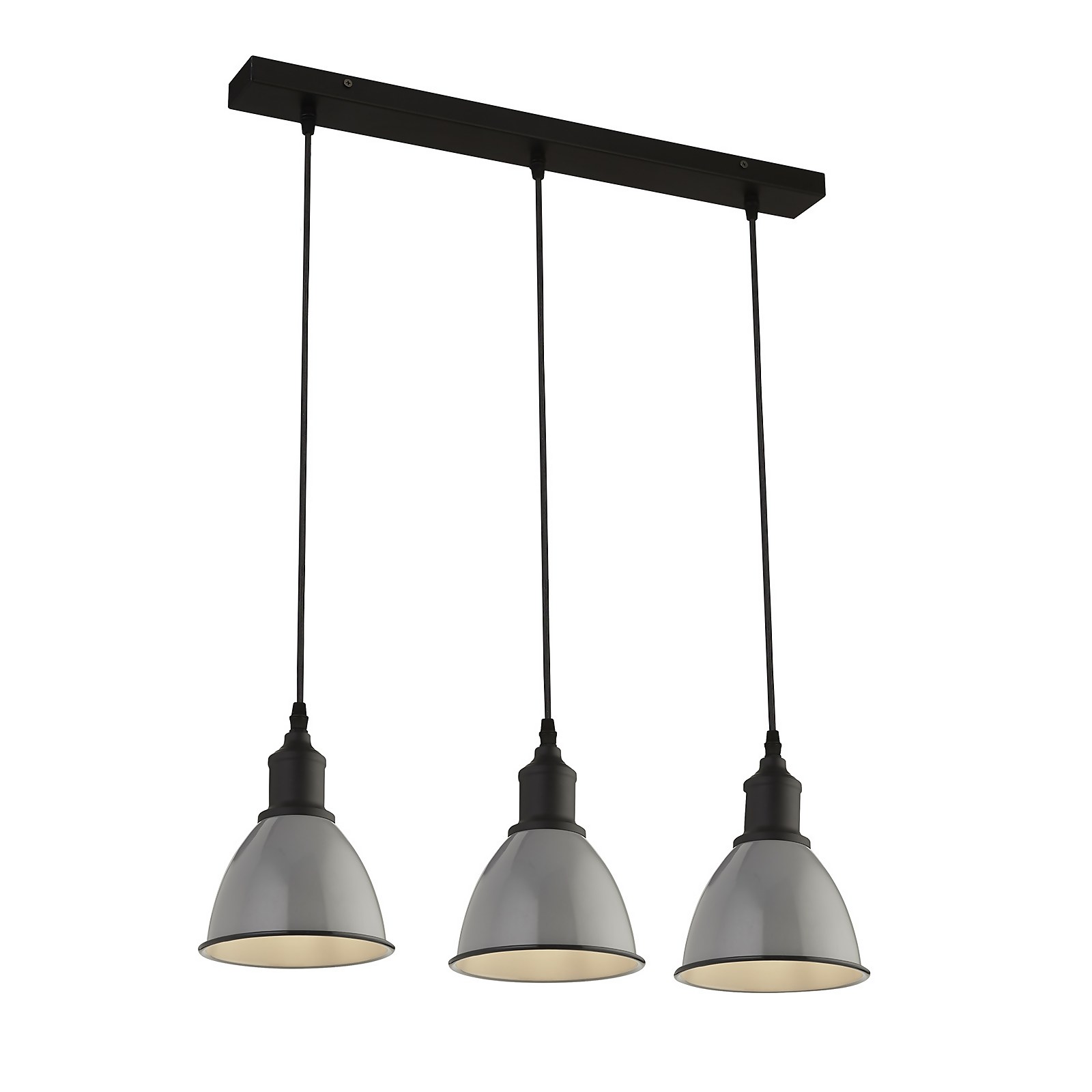 Country Living Farmhouse 3 Light Dome Pendant Fitting - Grey Price Comparisons | Compare The Build