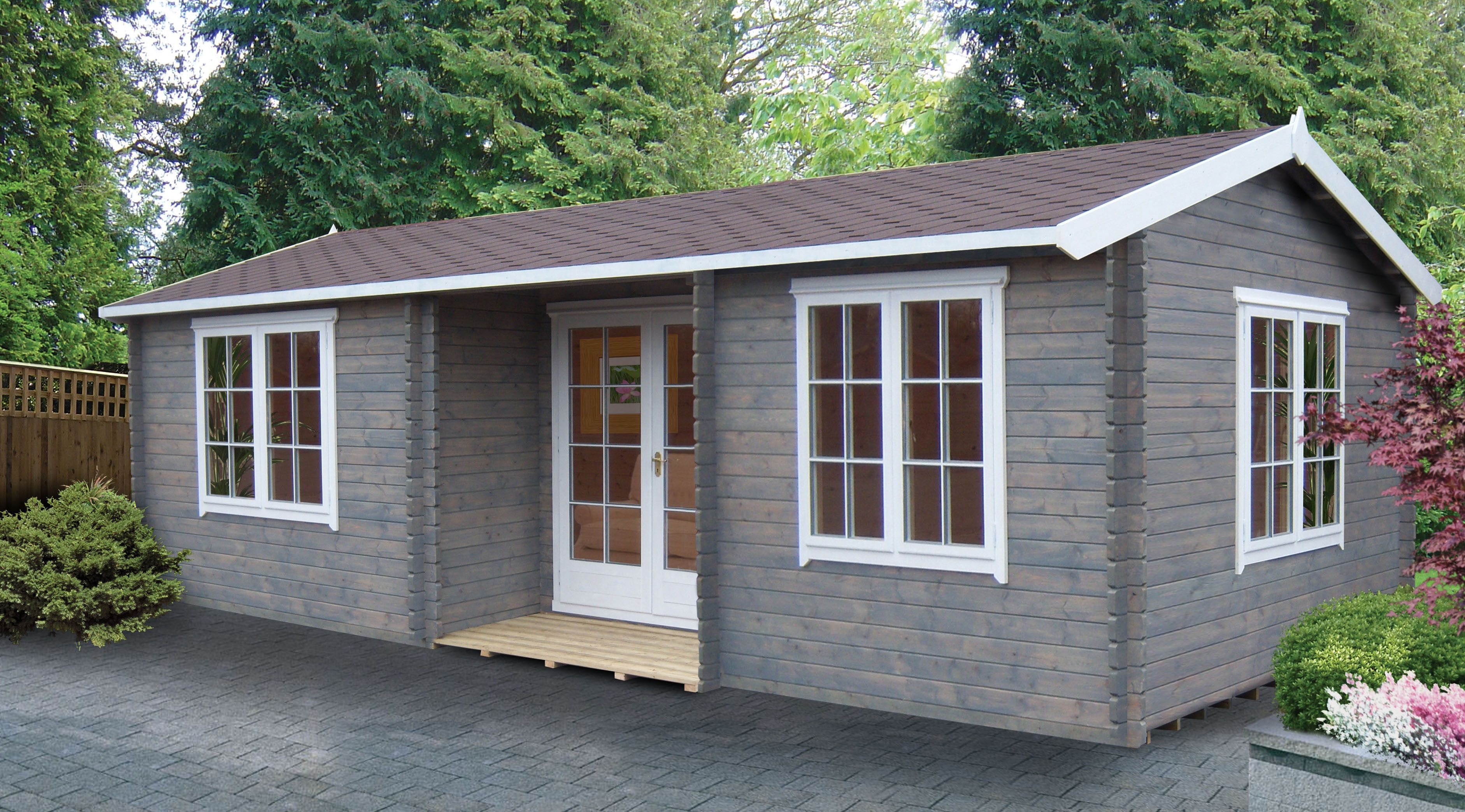 Shire Elveden 26X14 Toughened Glass Apex Tongue & Groove Wooden Cabin | Compare The Build