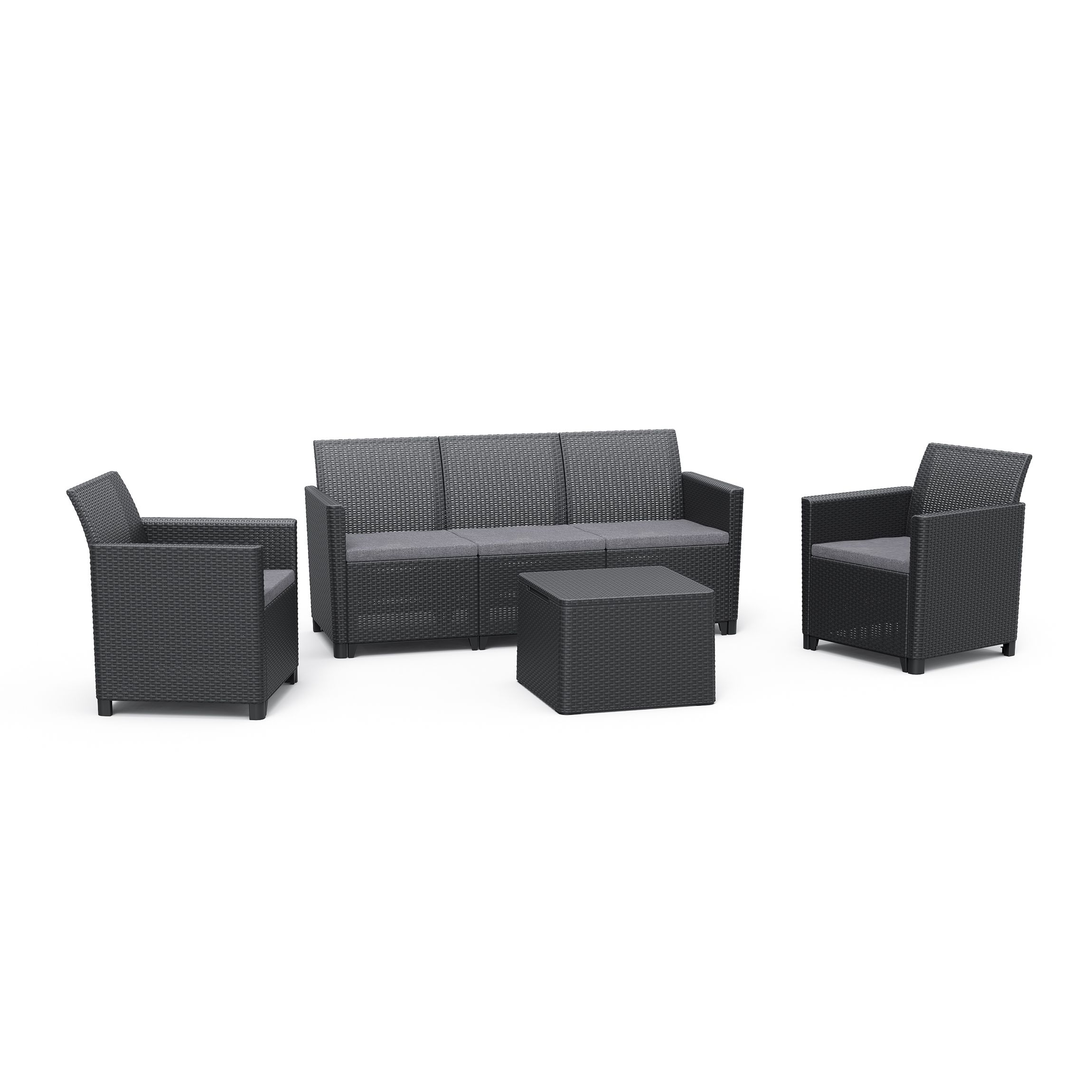 Keter Marie Grey Rattan effect 5 Seater Coffee set Price Comparisons | Compare The Build