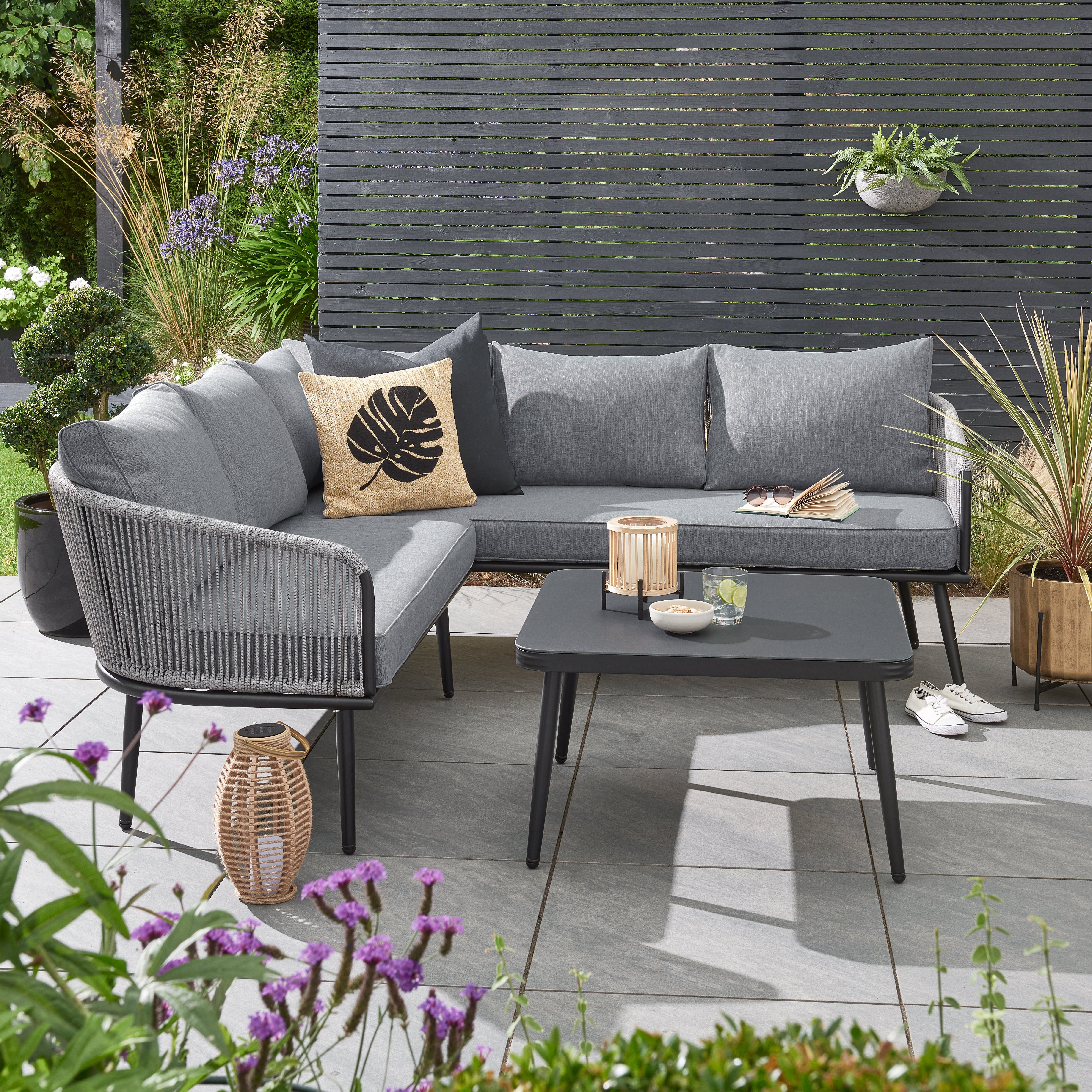 Crescent 5 Seater Corner Sofa Set Grey | Compare The Build