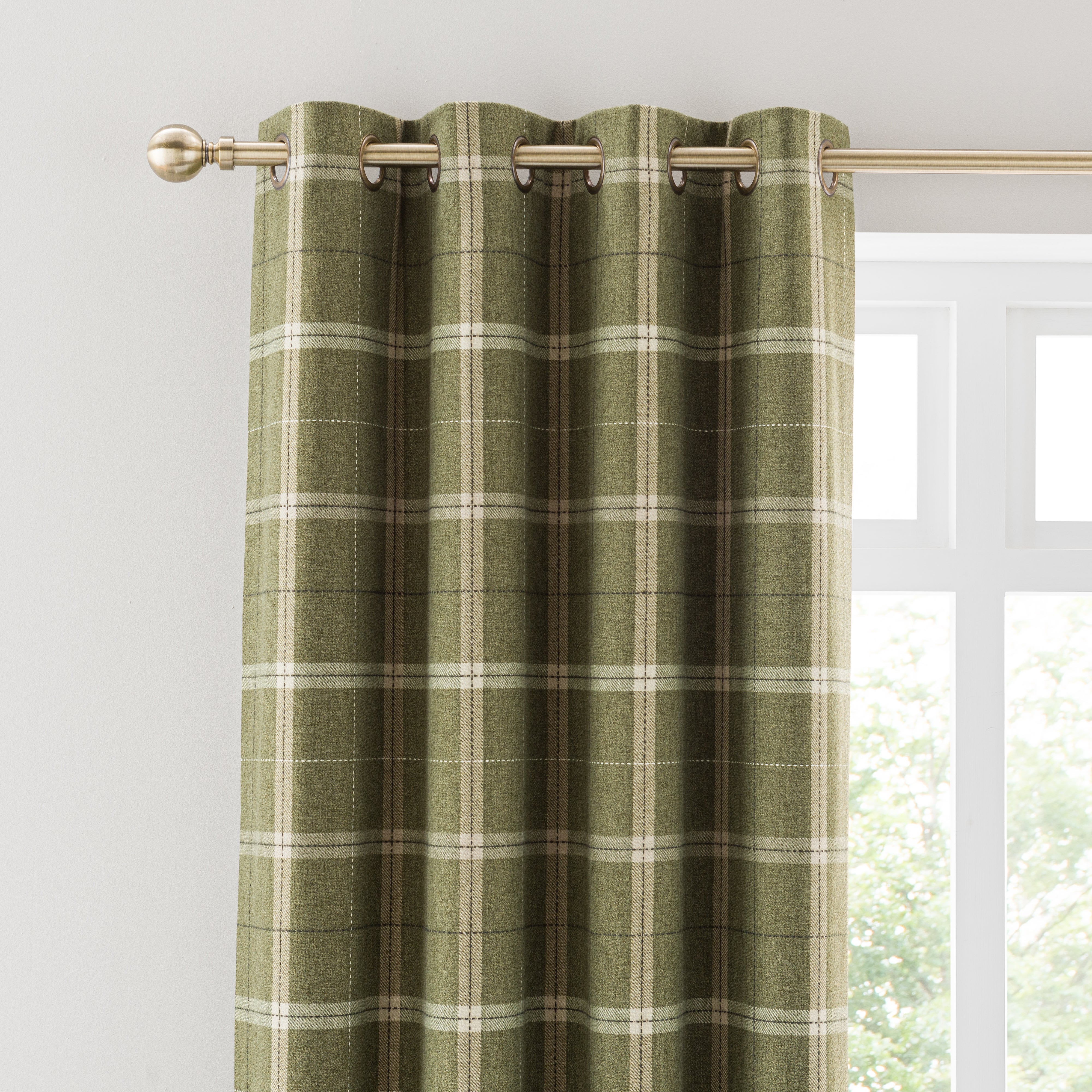 Huntly Eyelet Curtains Olive Green Price Comparisons | Compare The Build