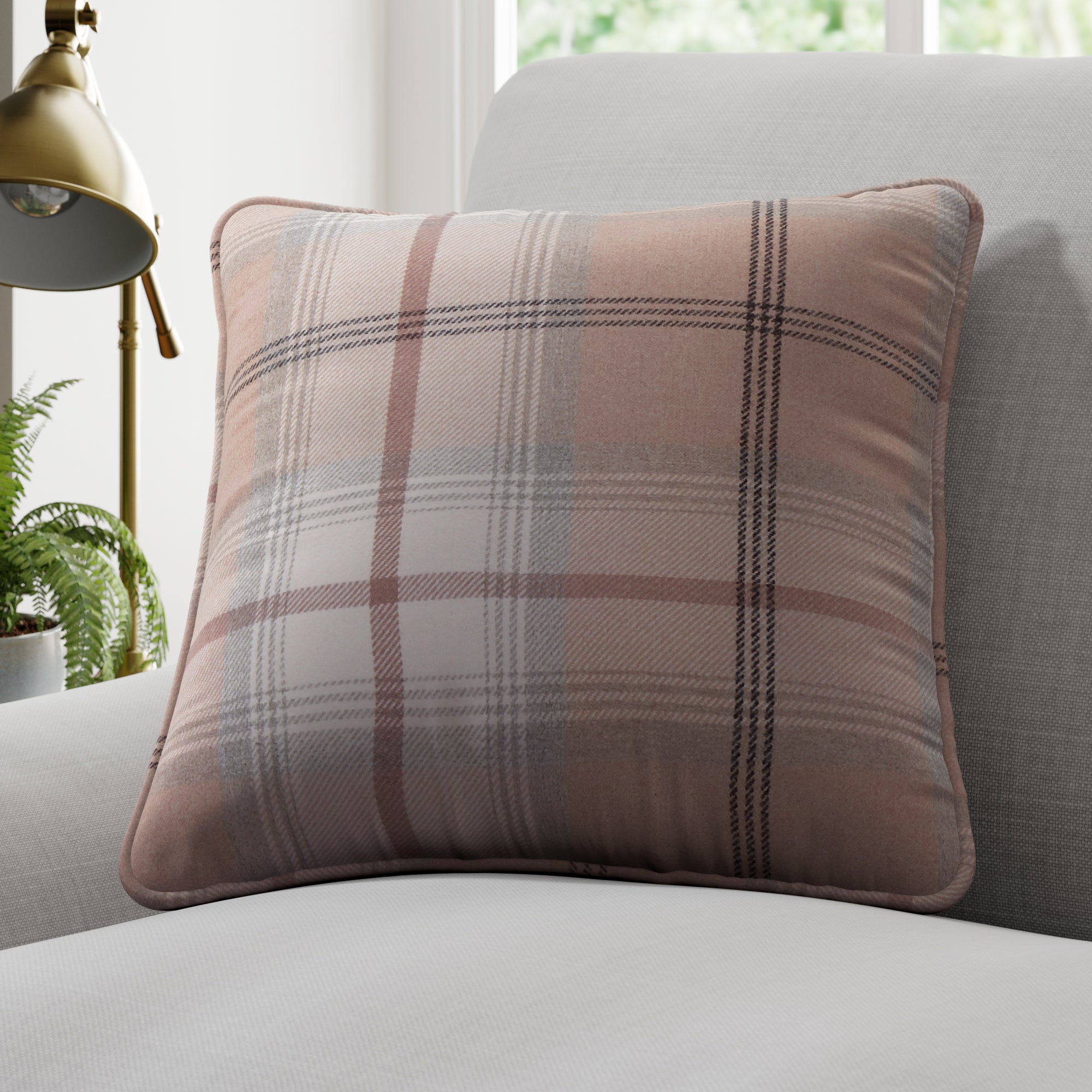 Highland Check Made to Measure Cushion Cover Highland Check Blush Price Comparisons | Compare The Build