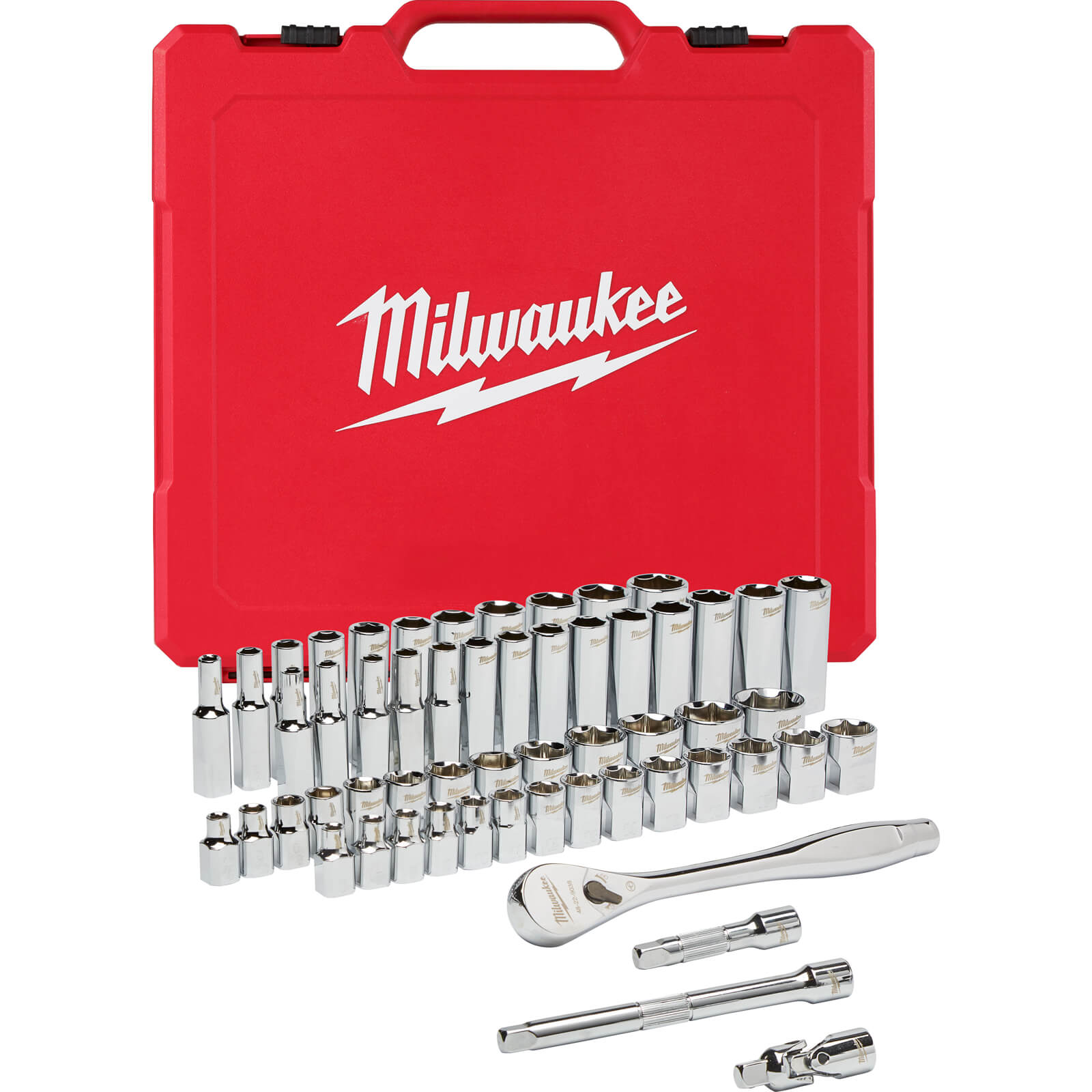 Milwaukee 56 Piece 3/8” Drive Socket Set Metric and SAE 3/8" Price Comparisons | Compare The Build