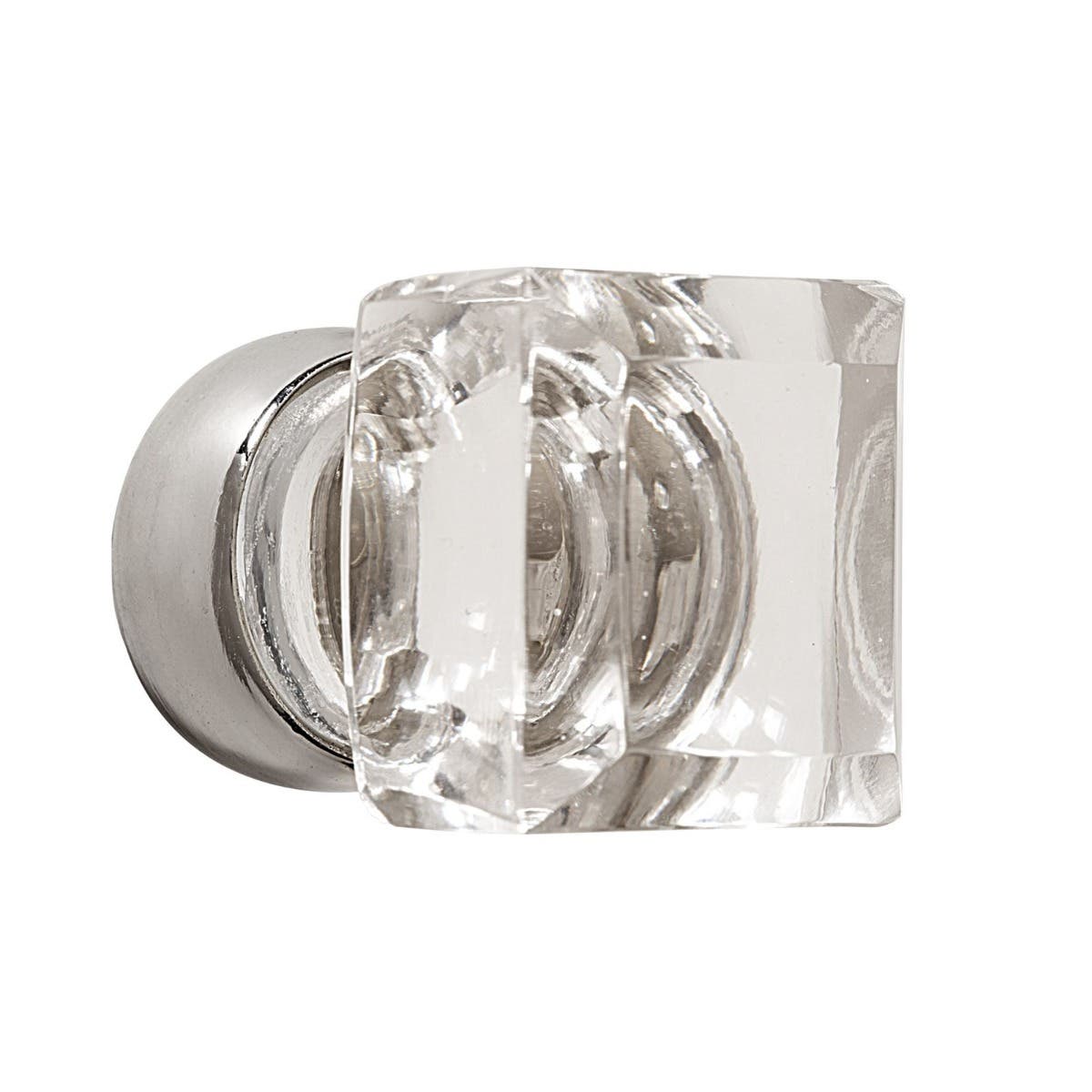 Glass Square Cabinet Knob 25mm - Nickel Plated | Compare The Build