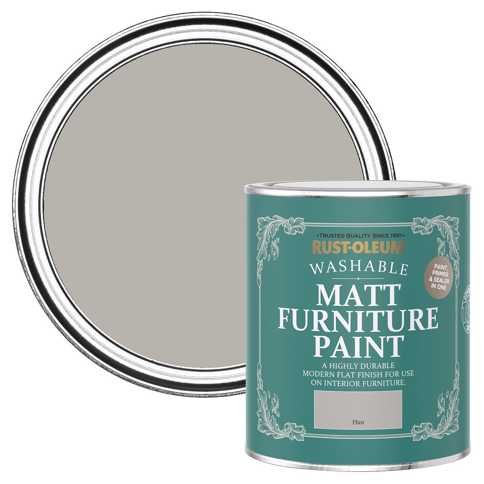 Rust-Oleum Matt Furniture Paint Flint - 750ml Price Comparisons | Compare The Build
