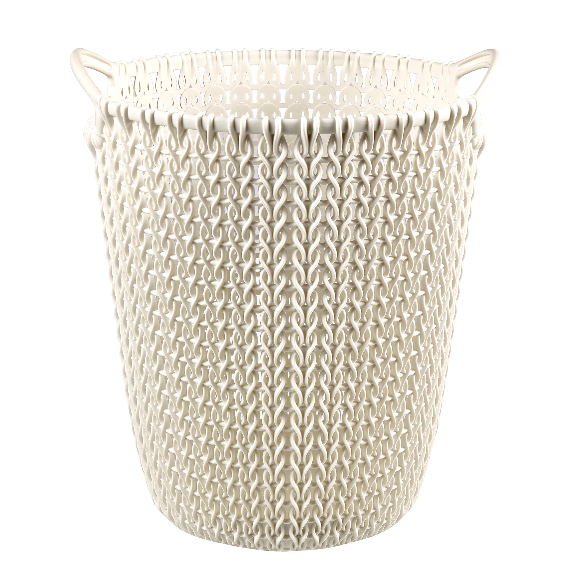 Curver Oasis White Knit Effect Plastic Circular Kitchen Bin, 7L Price Comparisons | Compare The Build