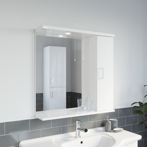 Essence White Gloss Mirror with Light - 750mm Width Price Comparisons | Compare The Build