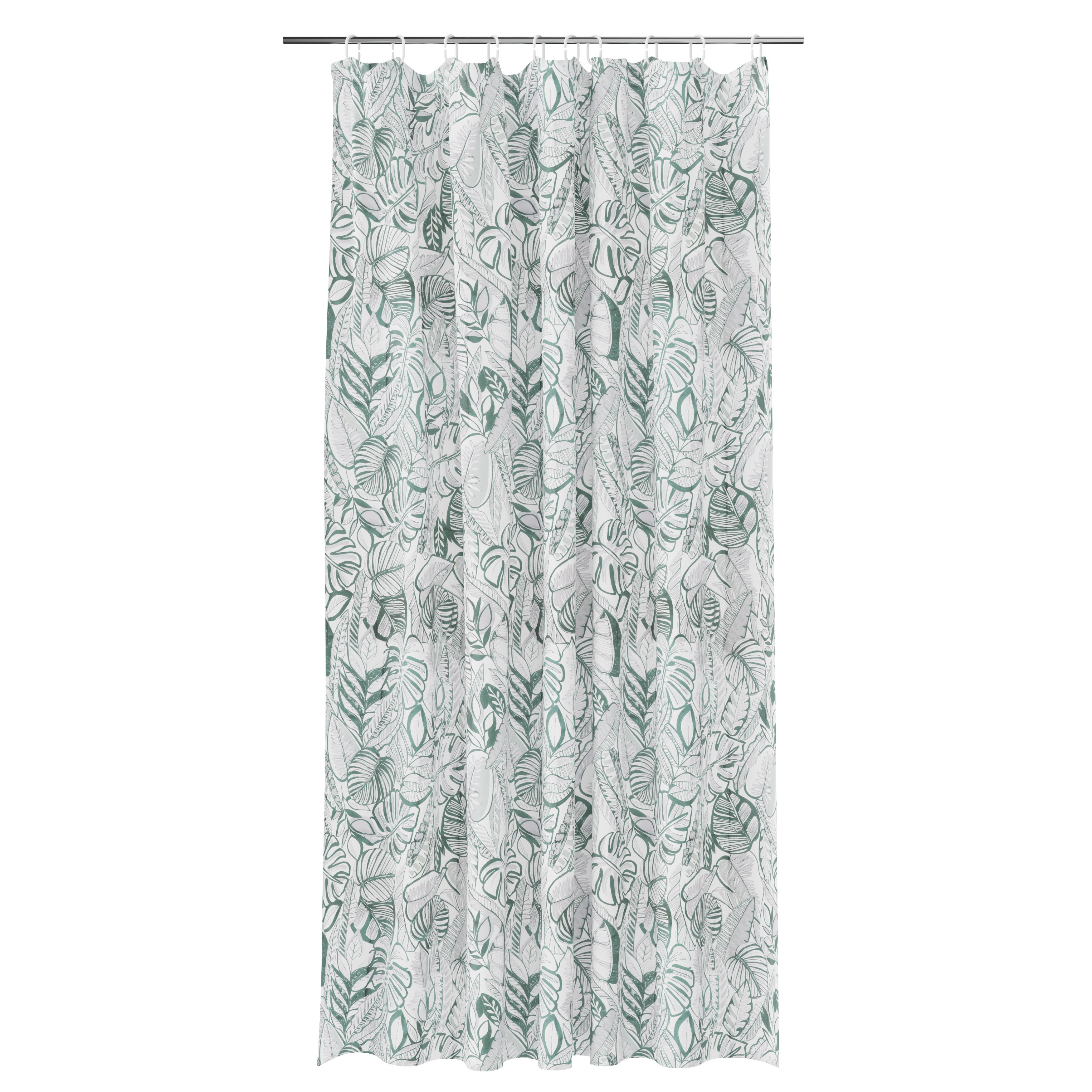 GoodHome Nassua Green Jungle Shower Curtain (L)1800mm | Compare The Build