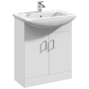 Nuie Mayford White Gloss Vanity Unit & Square Basin - 827 x 665mm Price Comparisons | Compare The Build