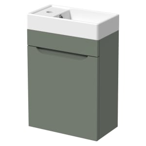 Wickes Malmo Reed Green Wall Hung J Pull Vanity Unit & Basin - 400mm Price Comparisons | Compare The Build